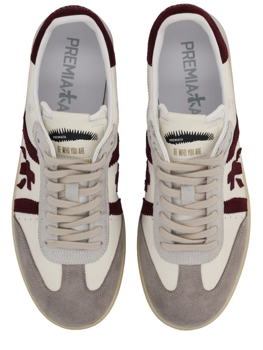 Premiata Sneakers With Contrast Heel Tab And Rubber Sole In Multi