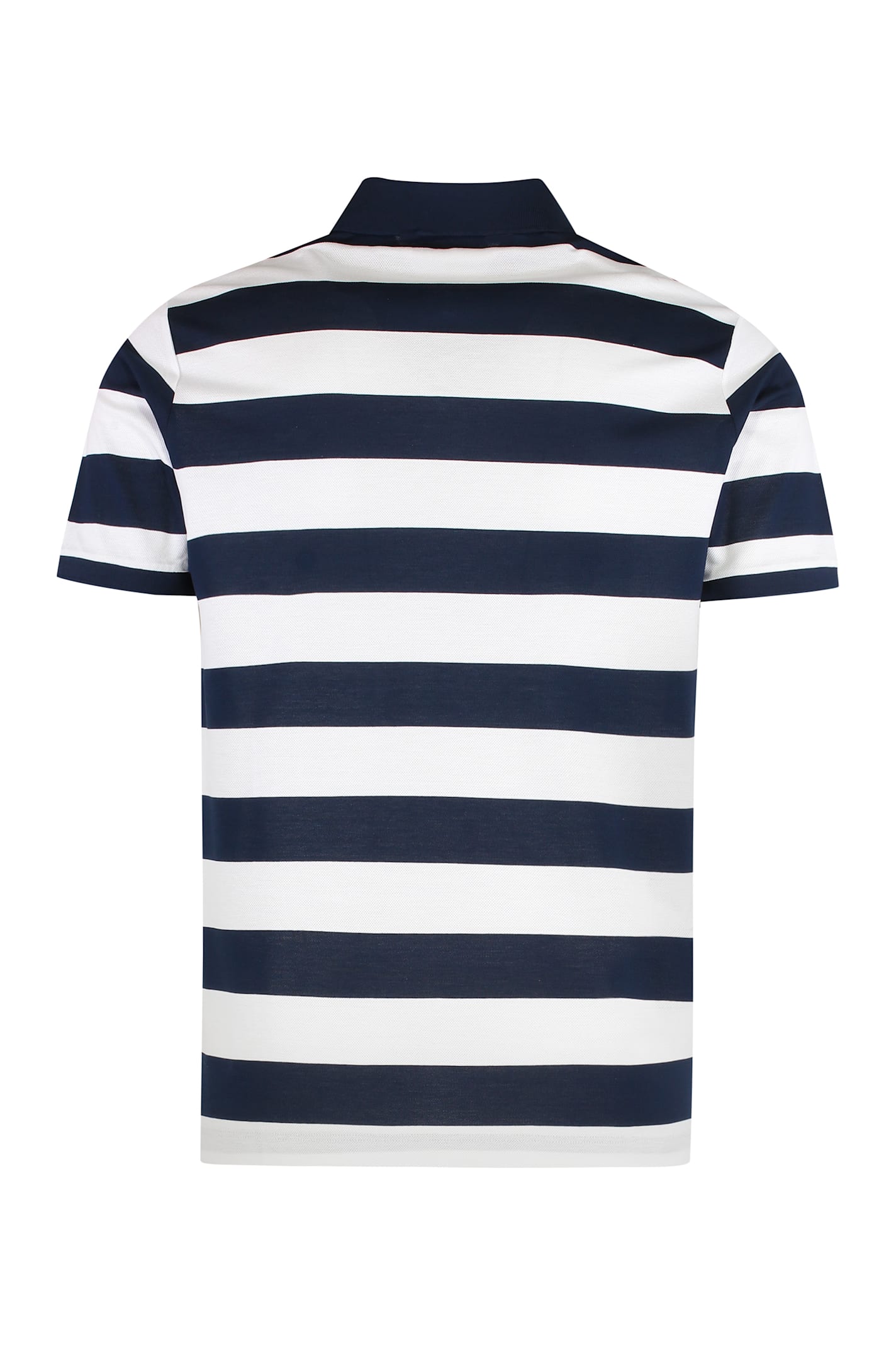 Paul&shark Striped Cotton Piqué Polo Shirt In White