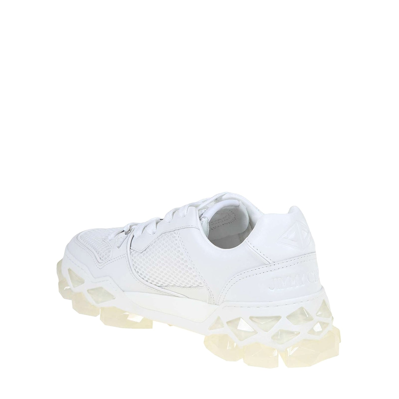 Shop Jimmy Choo Diamond Leather Sneakers In White