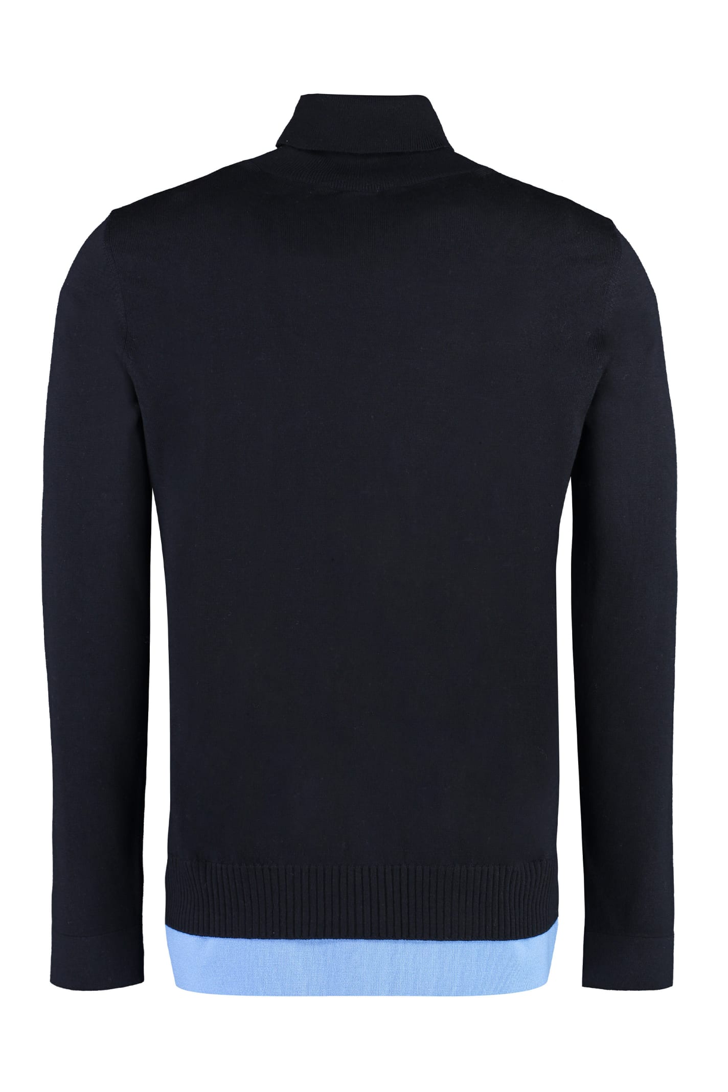Shop Off-white Wool Turtleneck Sweater In Blue