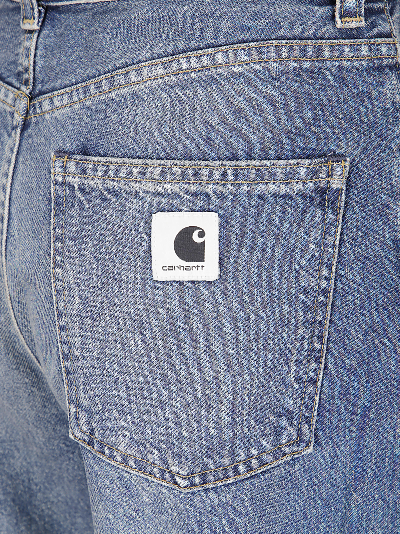 Carhartt Jane Denim Trousers With Belt Loops And Pockets In Blue