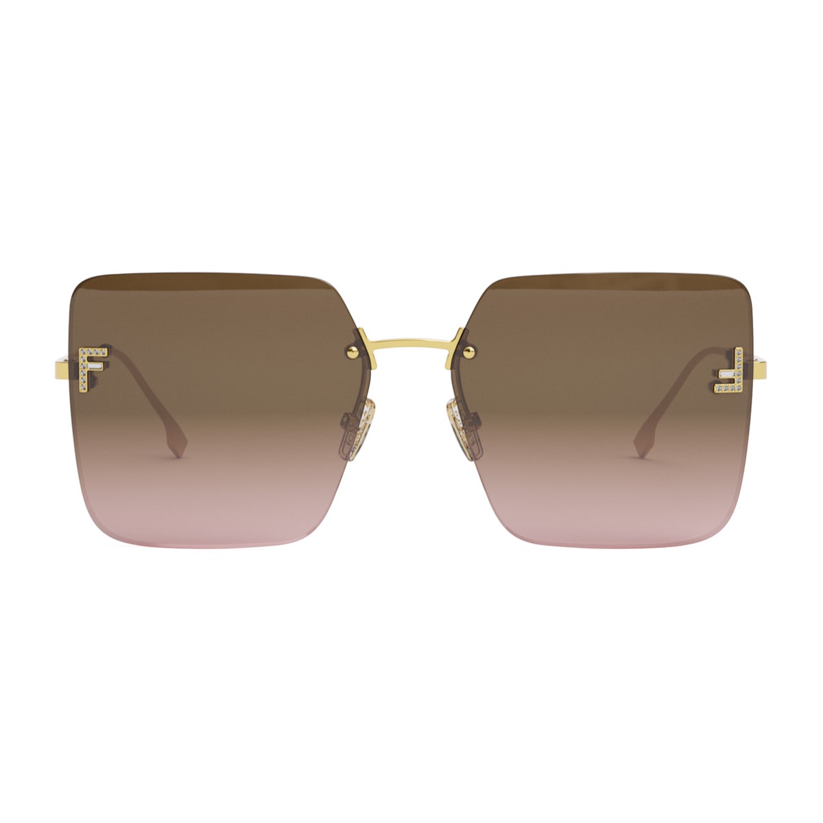 Fendi First Crystal Sunglasses In Gold