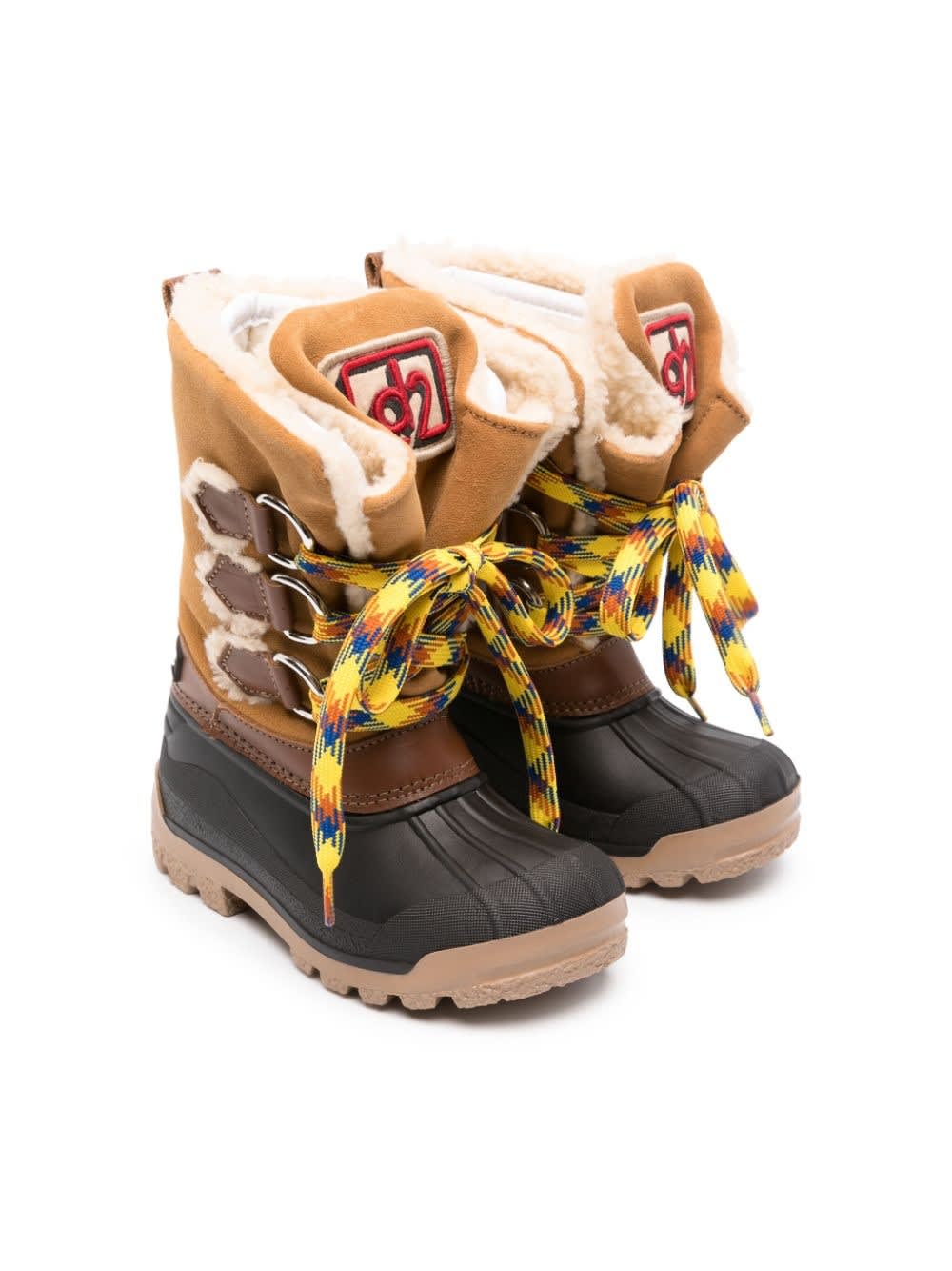 Dsquared2 Kids' Boots With Logo In Brown