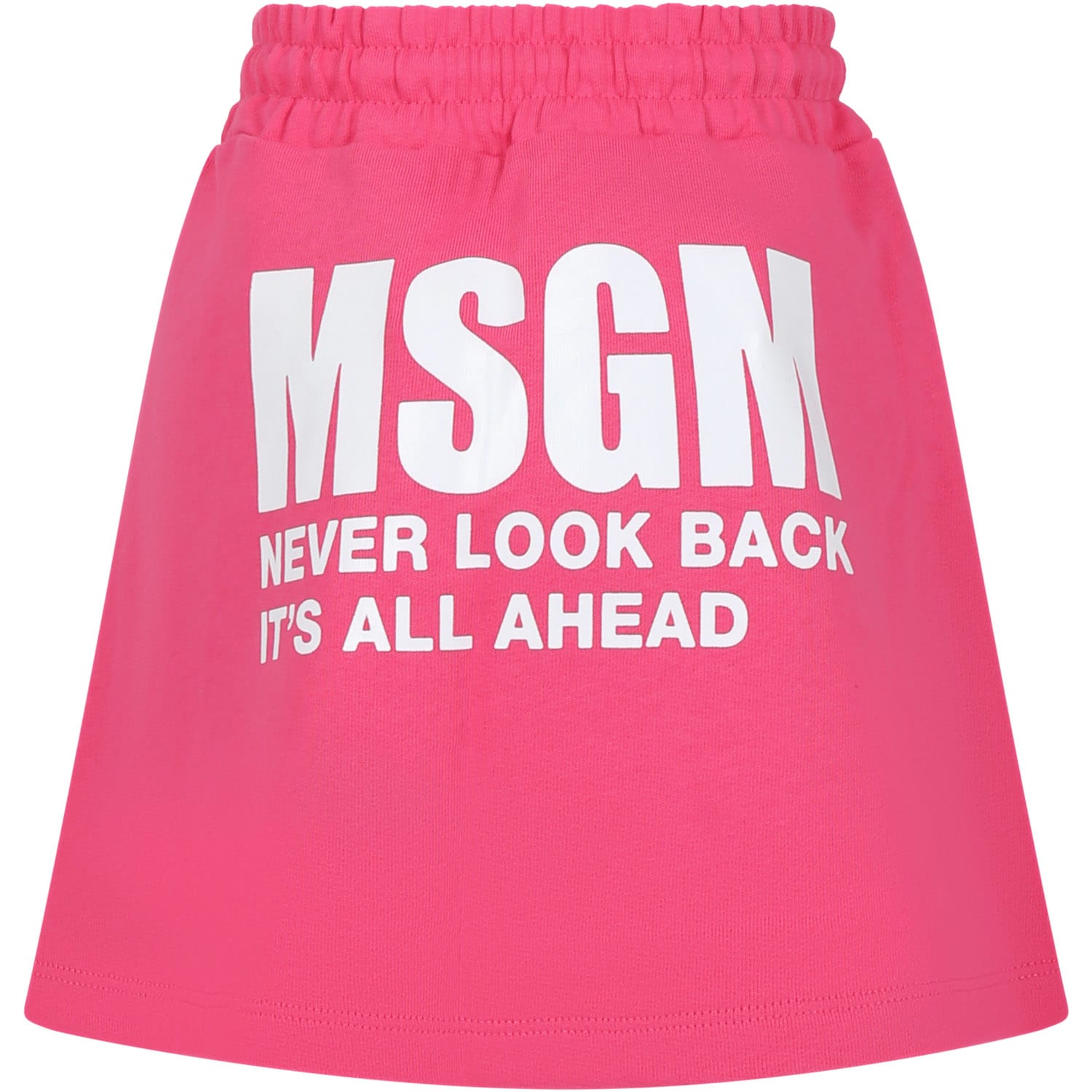 Msgm Kids' Fuchsia Skirt For Girl With Logo And Writing
