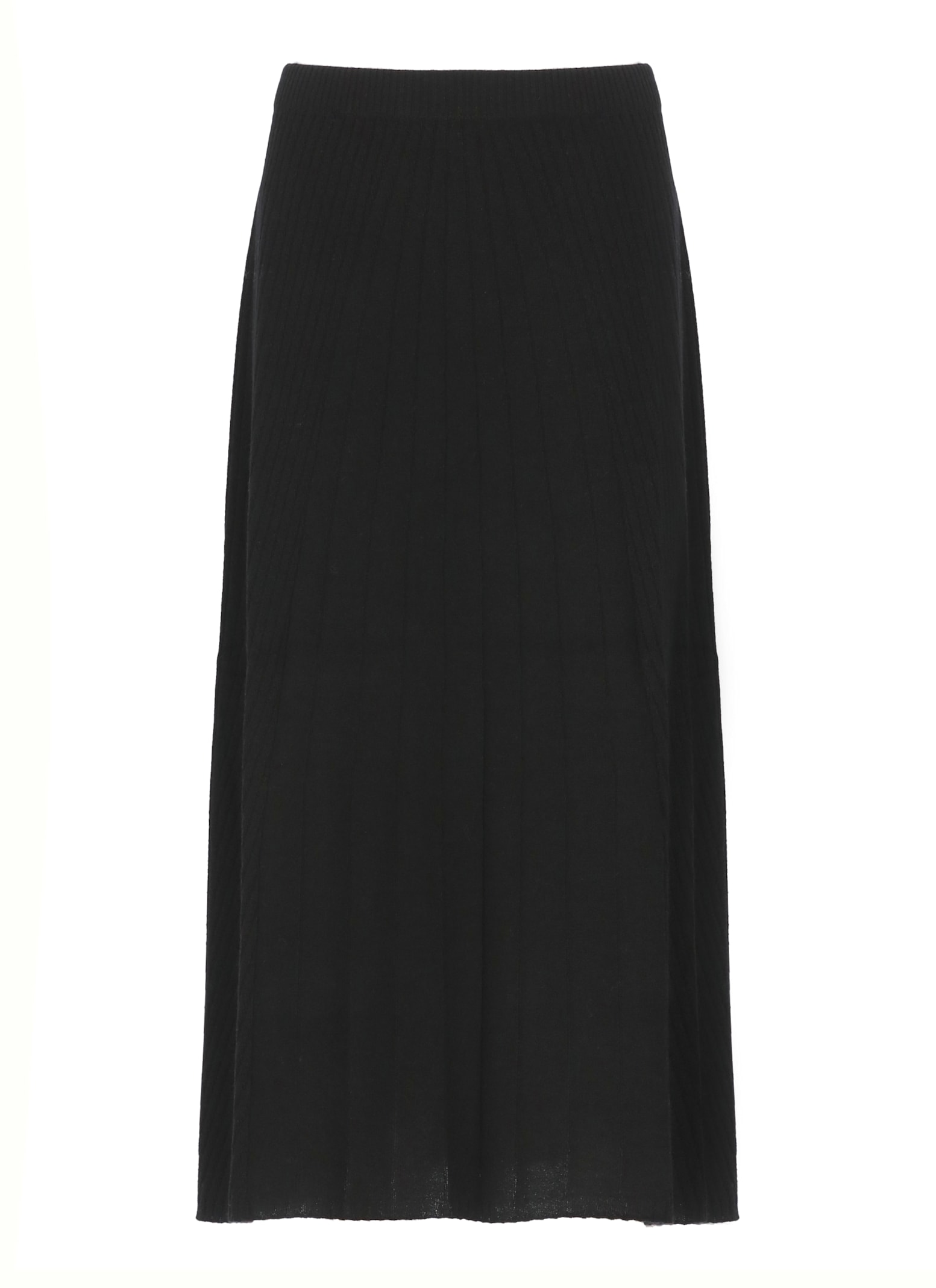 D Exterior Cashmere And Wool Skirt In Black