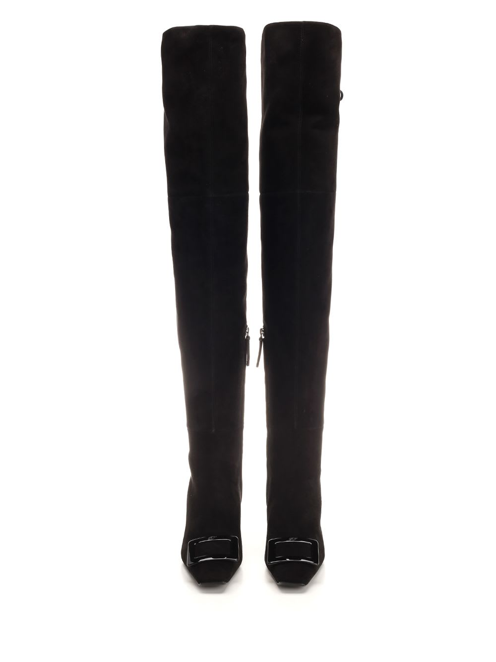 Roger Vivier Belle Vivier Over The Knee Boots In Black