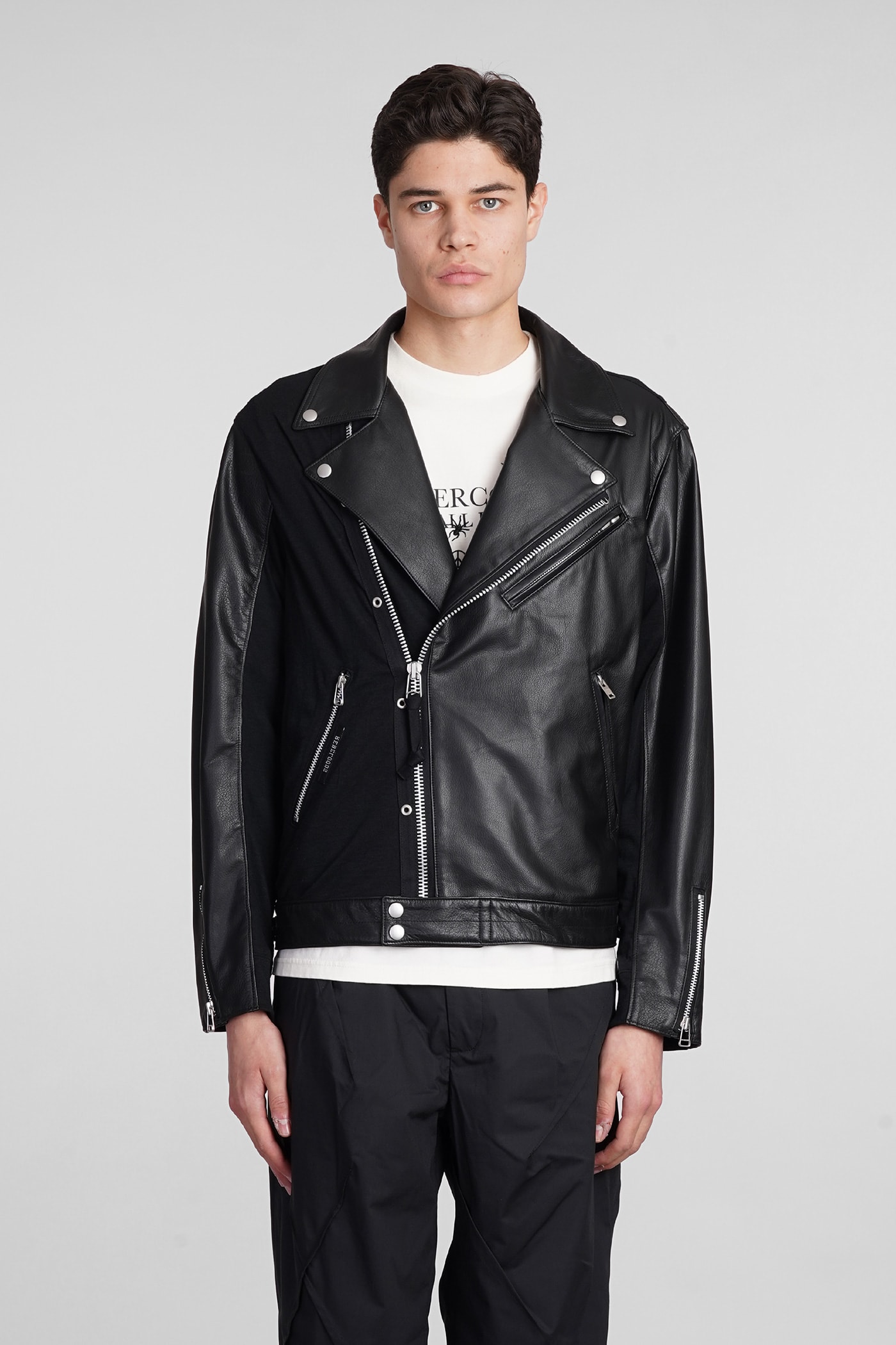 Biker Jacket In Black Leather