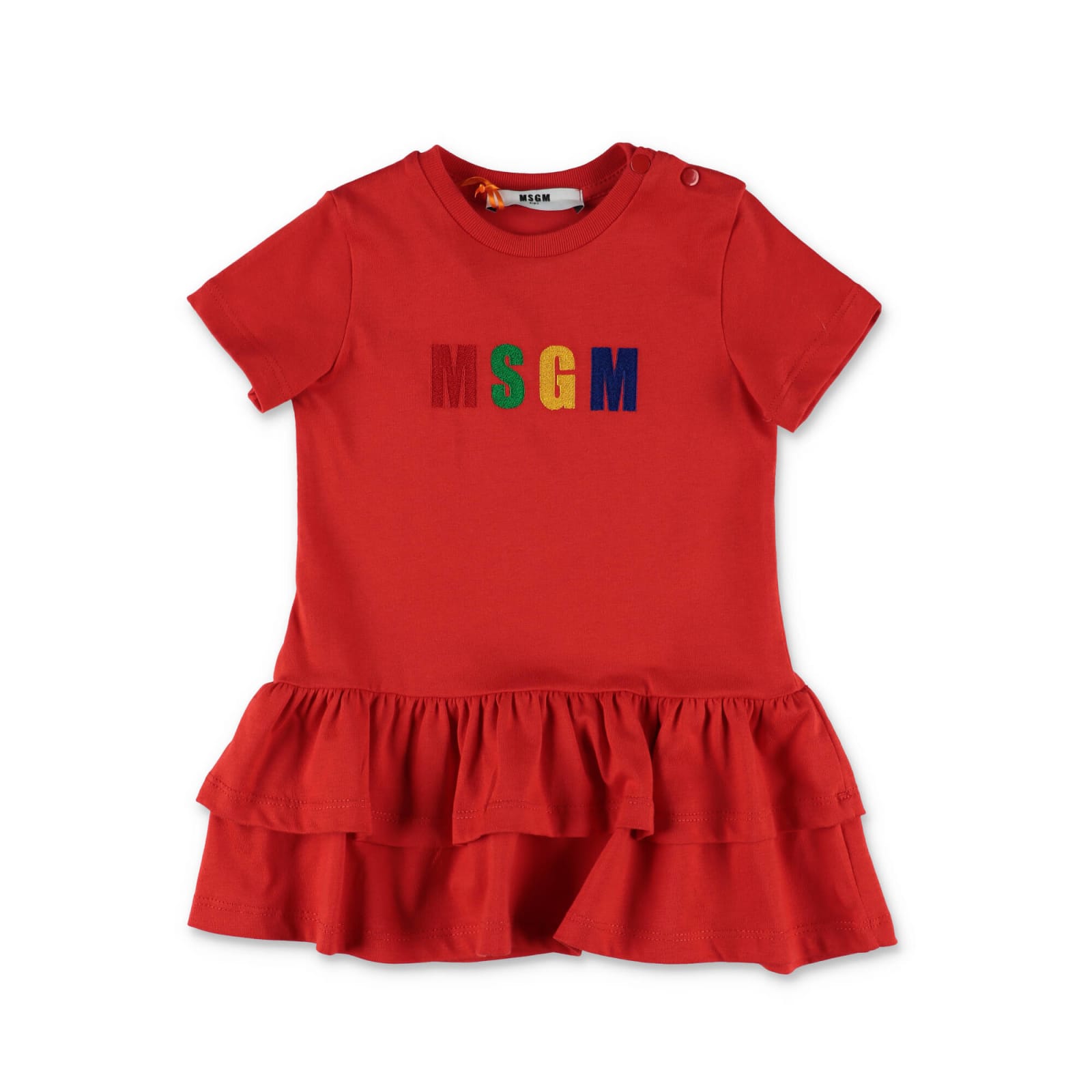 MSGM MSGM ABITO ROSSO IN COTONE BABY GIRL