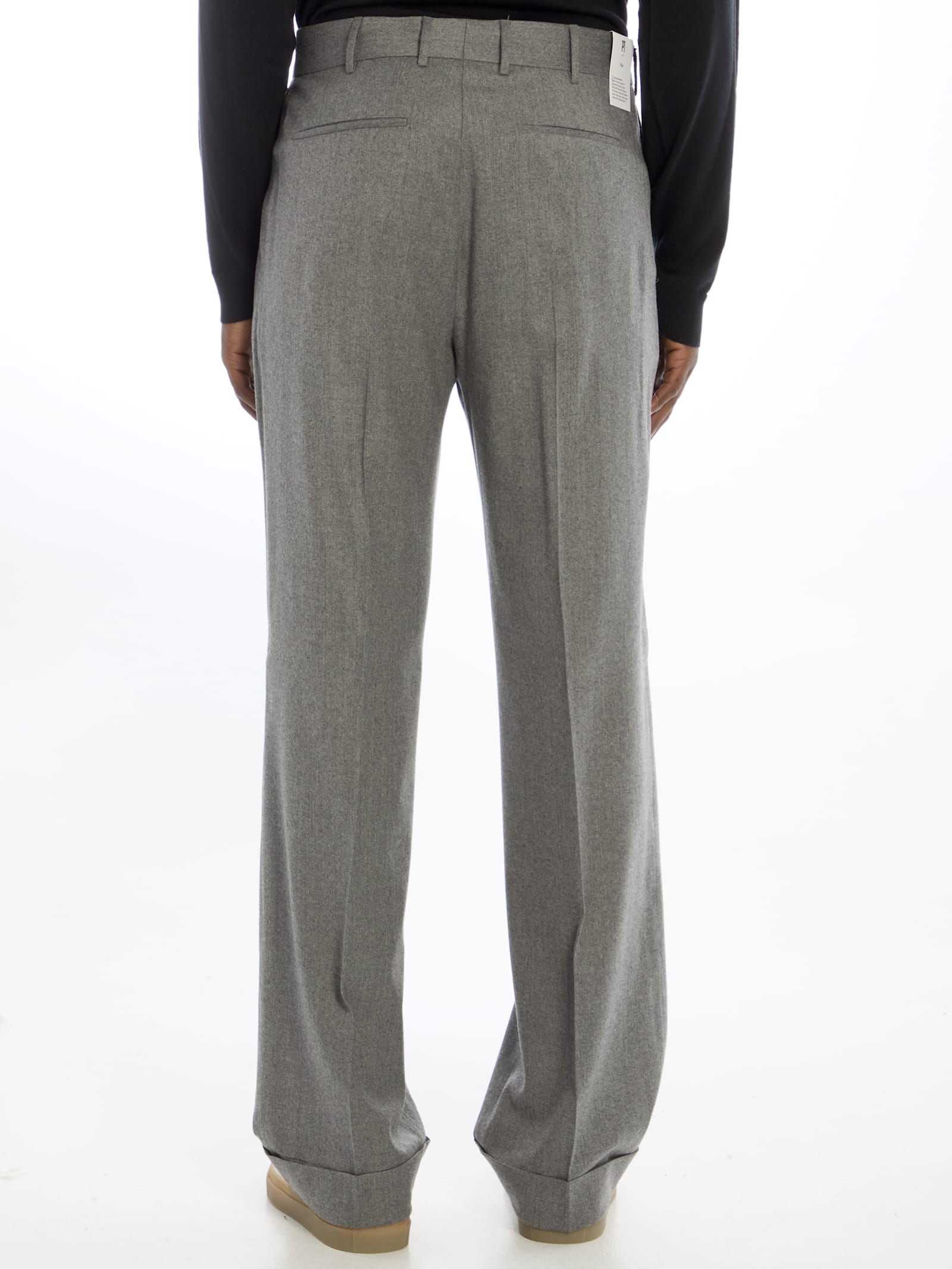 Shop Pt Torino Edge Trousers In Grey