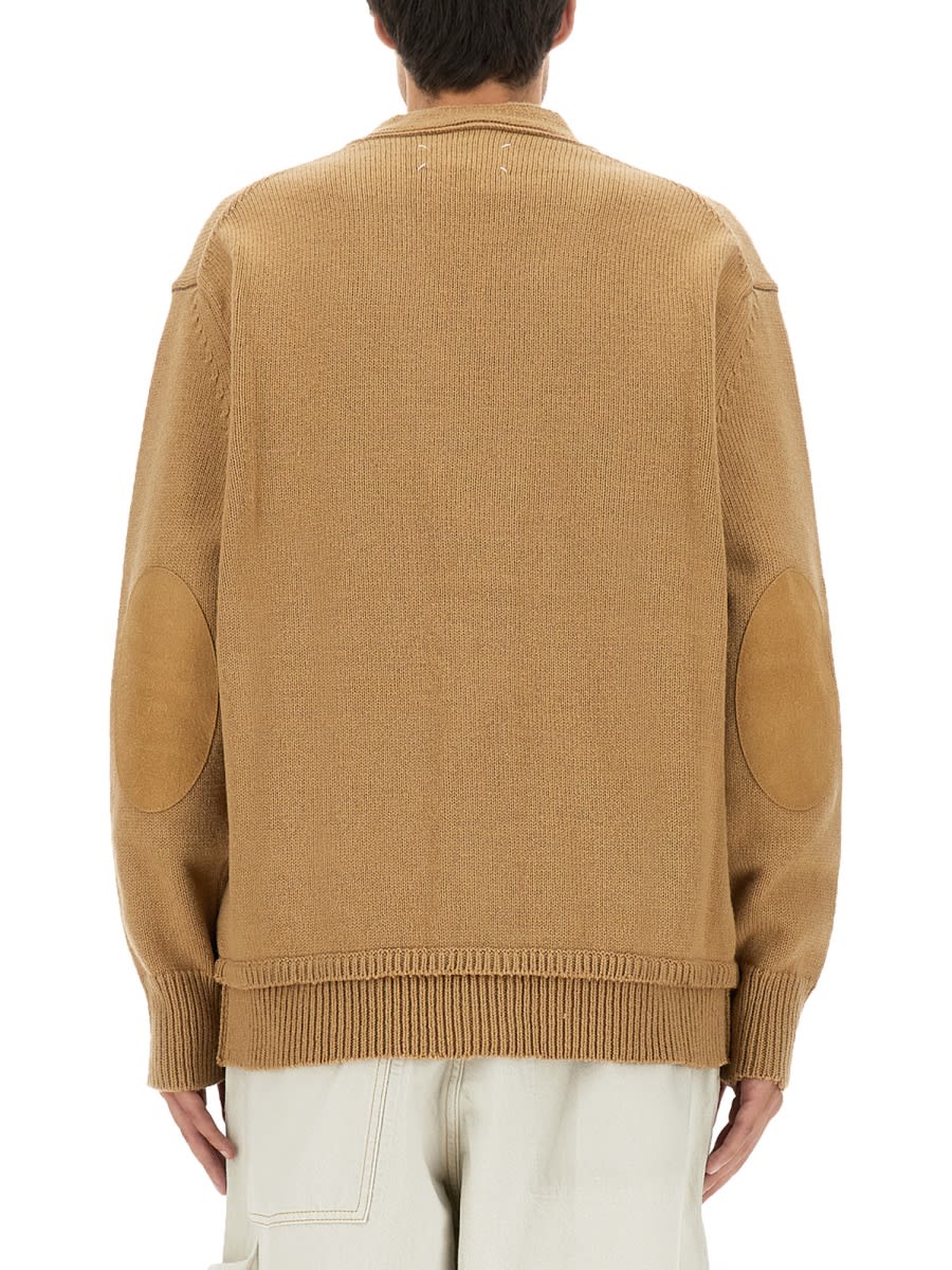 Shop Maison Margiela V-neck Cardigan In Beige