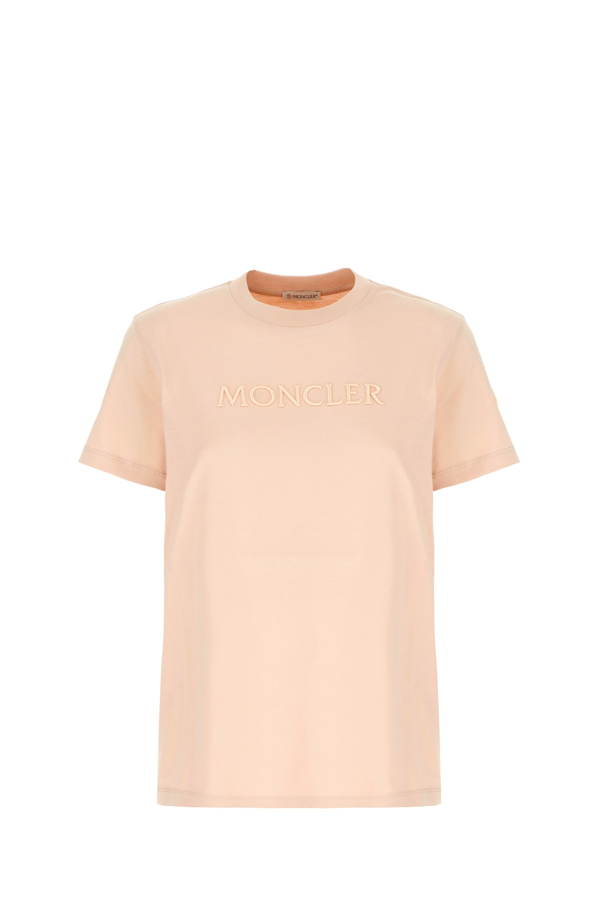 Moncler Pink Cotton T-shirt In Orange