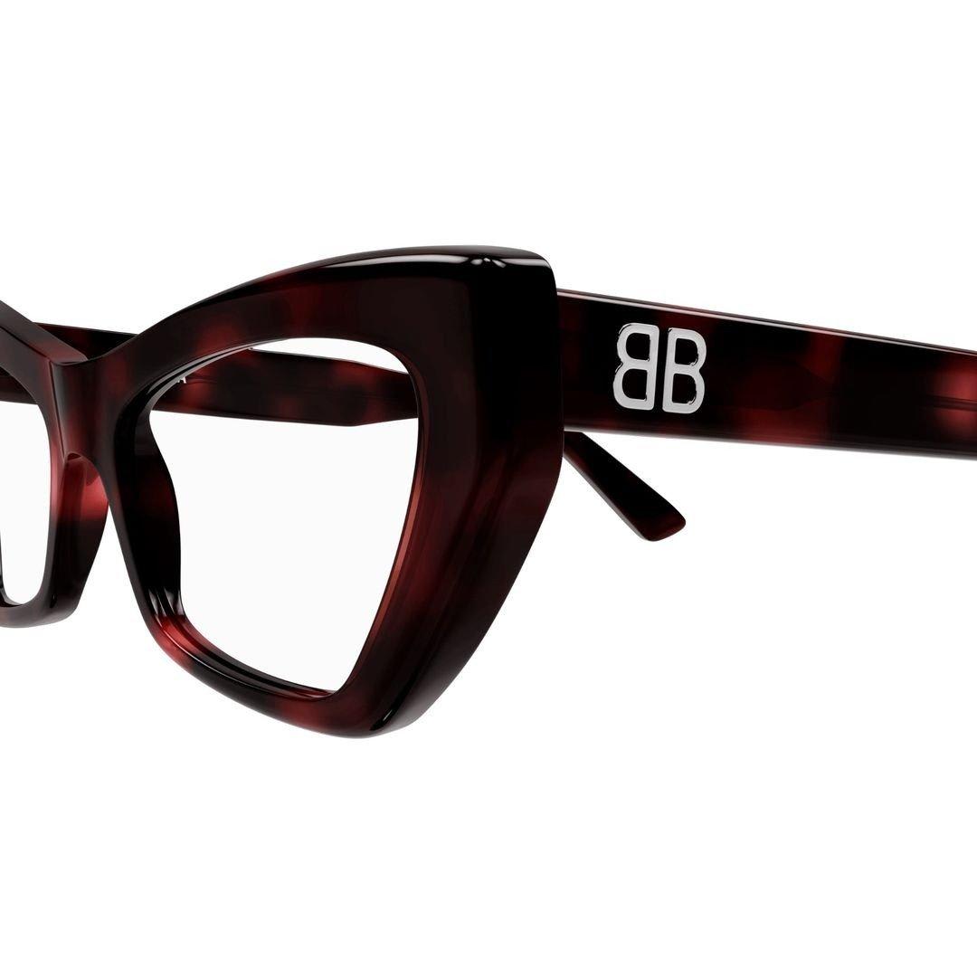 Shop Balenciaga Cat-eye Frame Glasses In 002 Havana Havana Transpa