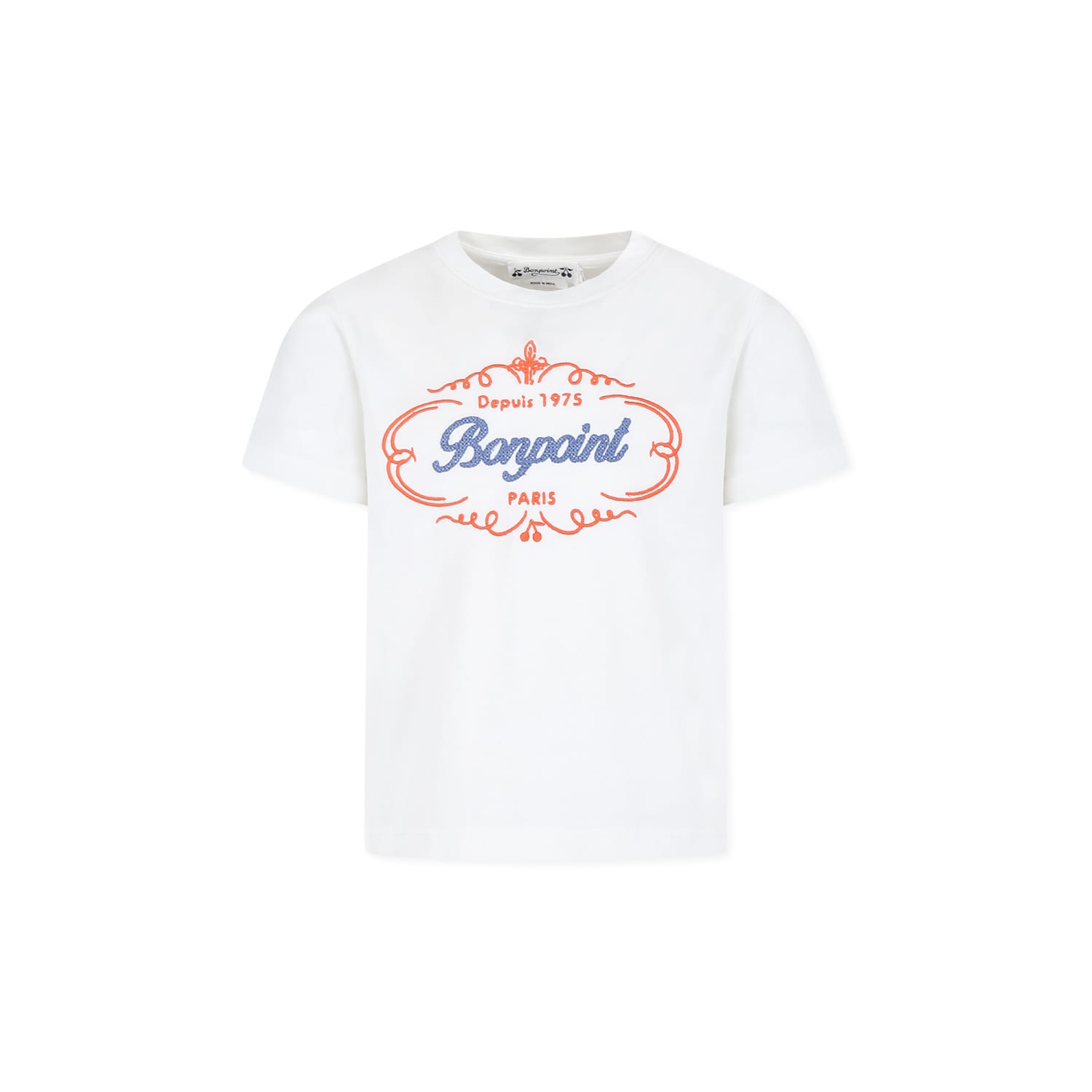 Shop Bonpoint White T-shirt For Boy With Logo