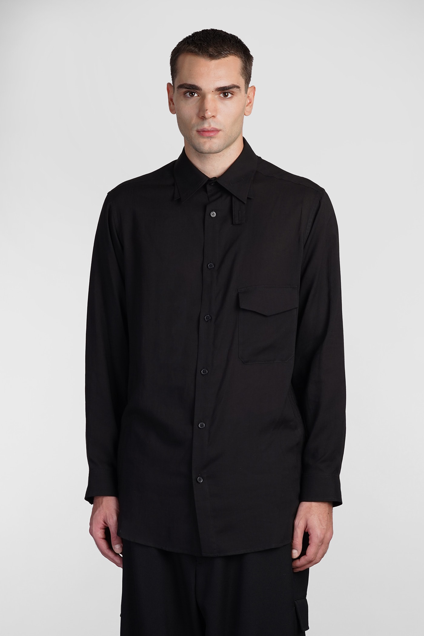 Yohji Yamamoto Shirt In Black Cotton