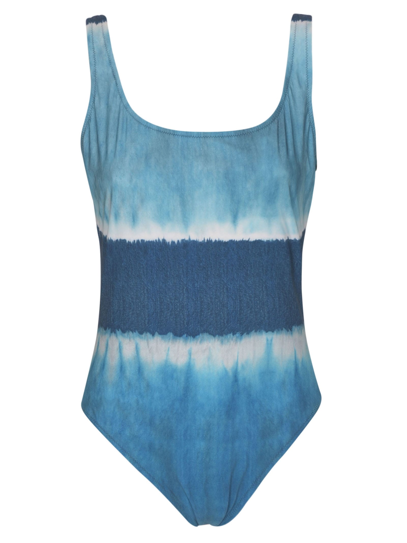 Alberta Ferretti Square Neck Dye Swimsuit
