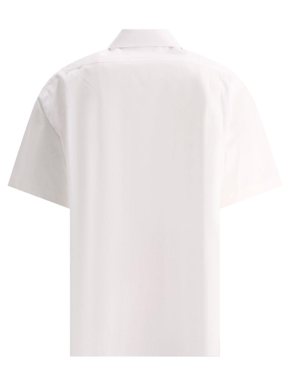 Shop Sacai Short Sleeved Thomas Mason Poplin Shirt In Off White