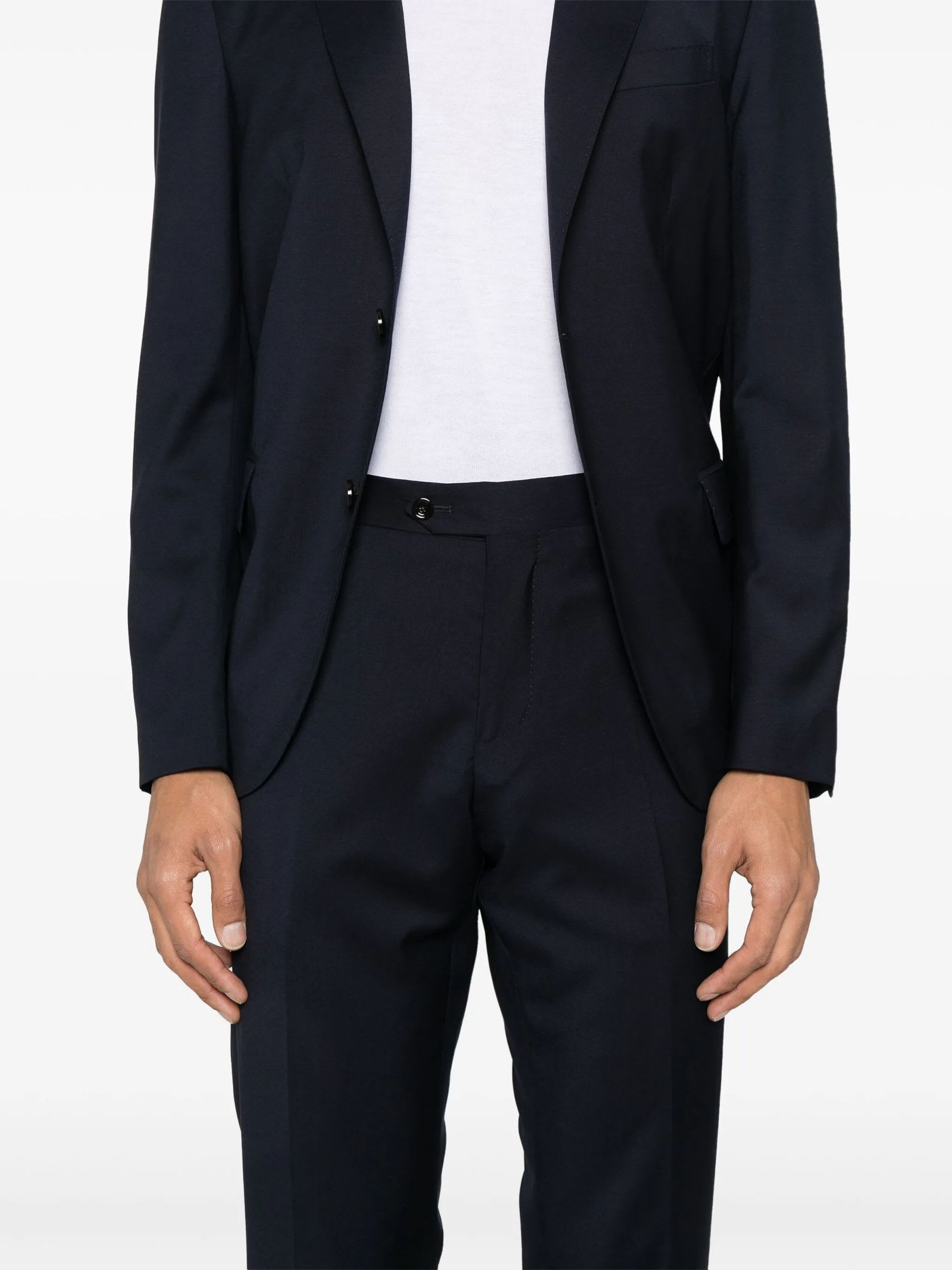 Lardini Single-breasted Crepe Suit In Blue