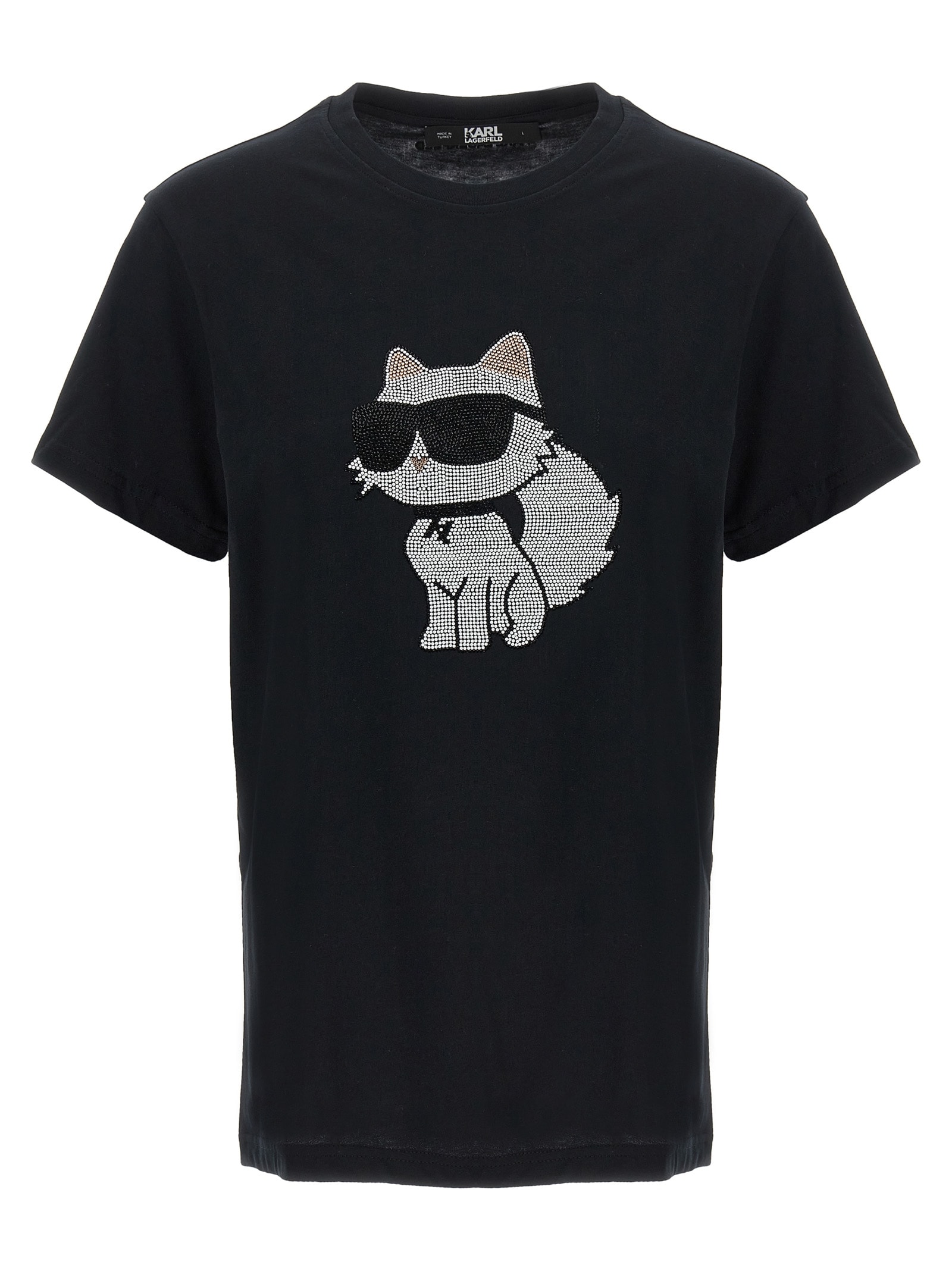 Shop Karl Lagerfeld Ikonik 2,0 Choupette T-shirt In Black