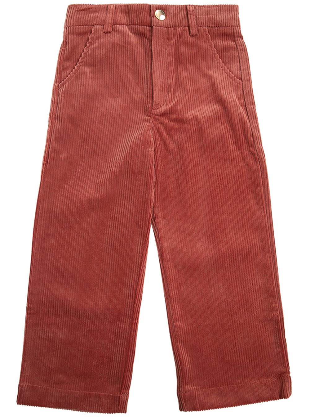 Chloé Ribbed Cotton Pants With Embossed Logo