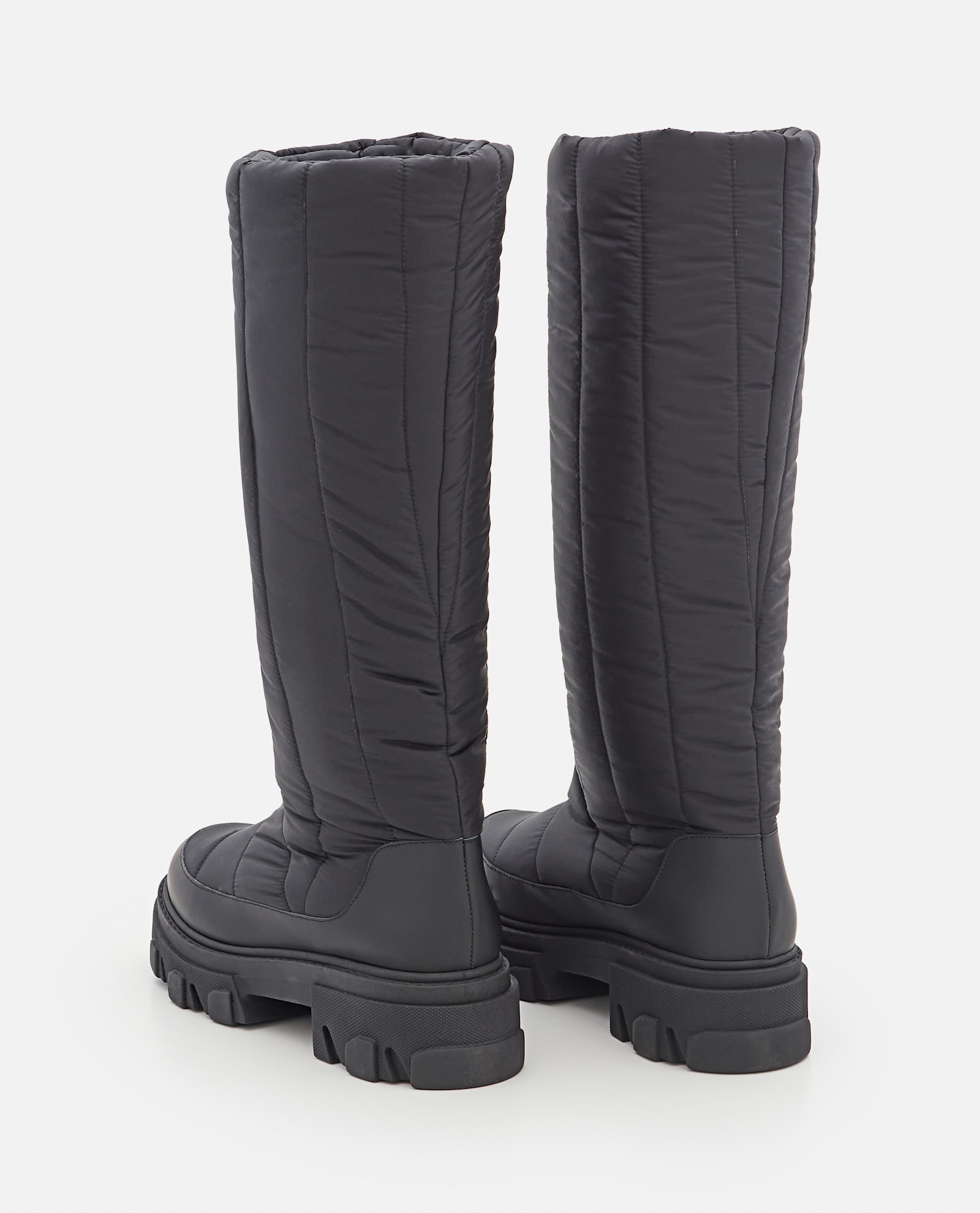 Gia Borghini Tall Puffer Boots In Black