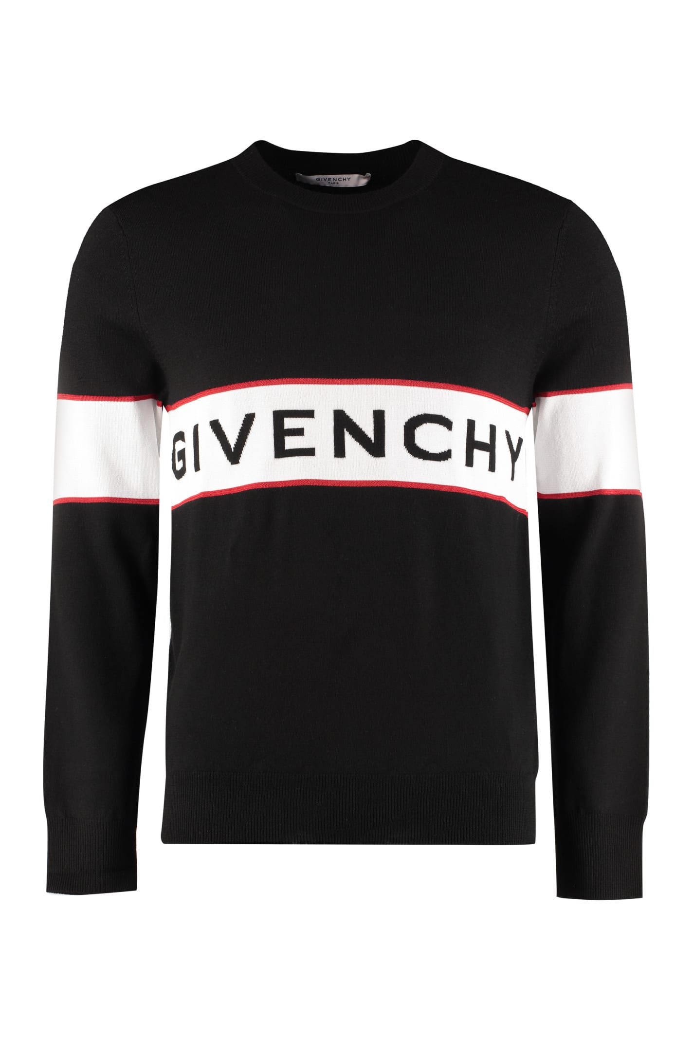 GIVENCHY LOGO INTARSIA WOOL SWEATER,11206635
