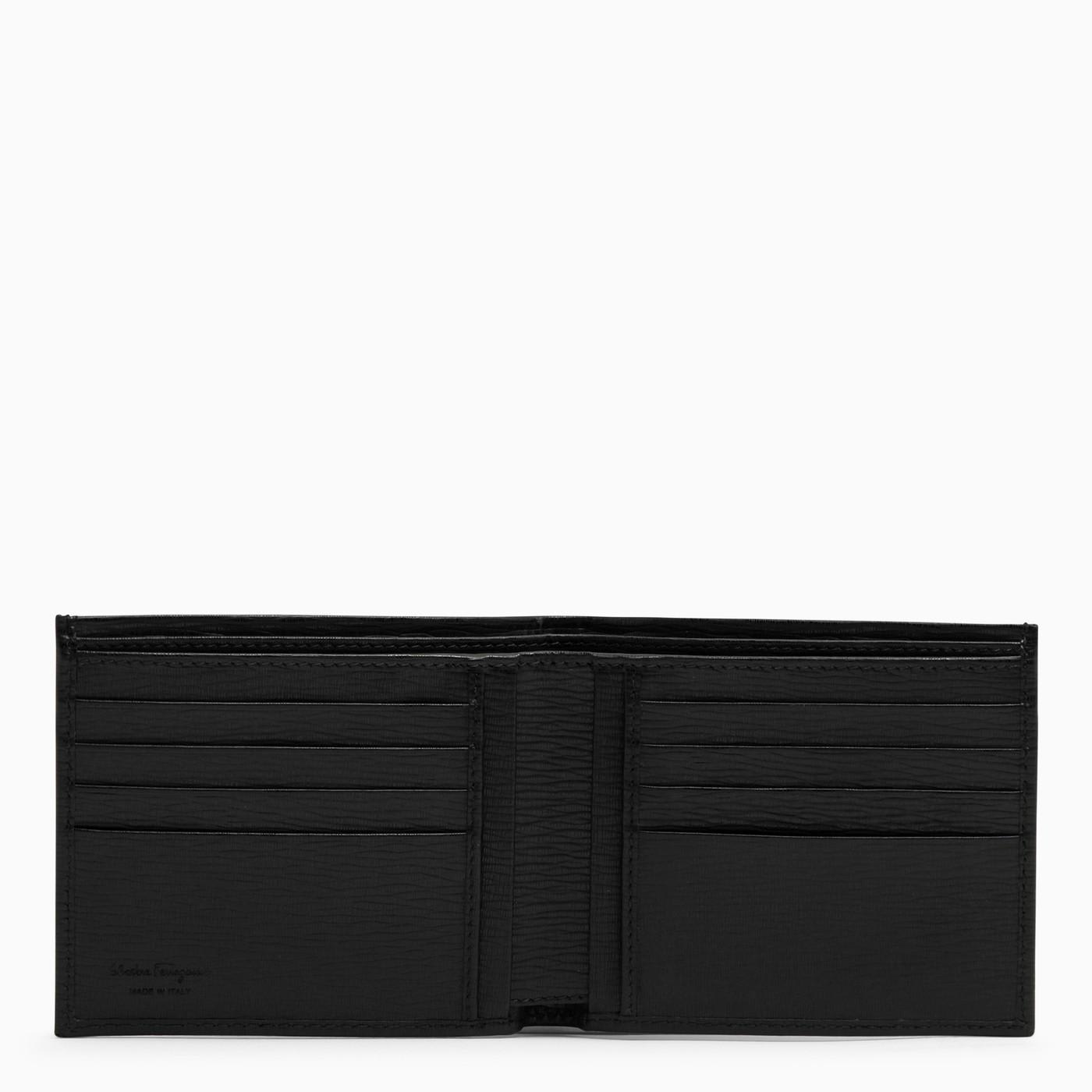 Shop Ferragamo Revival Black Wallet With Gancini Logo