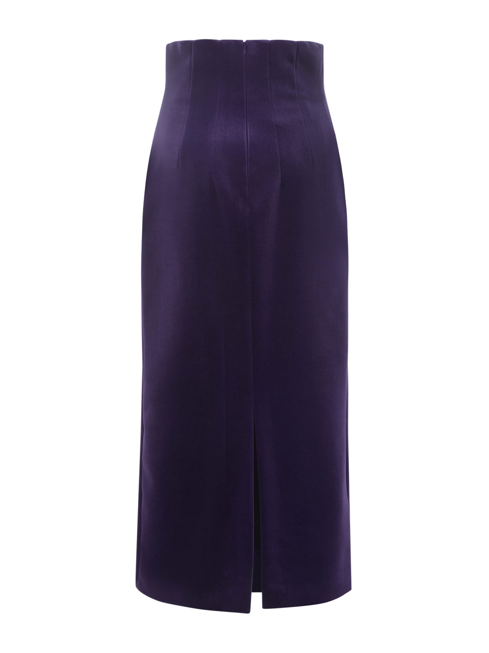 Shop Philosophy Di Lorenzo Serafini Longuette Skirt Philosophy In Velvet Stretch In Purple