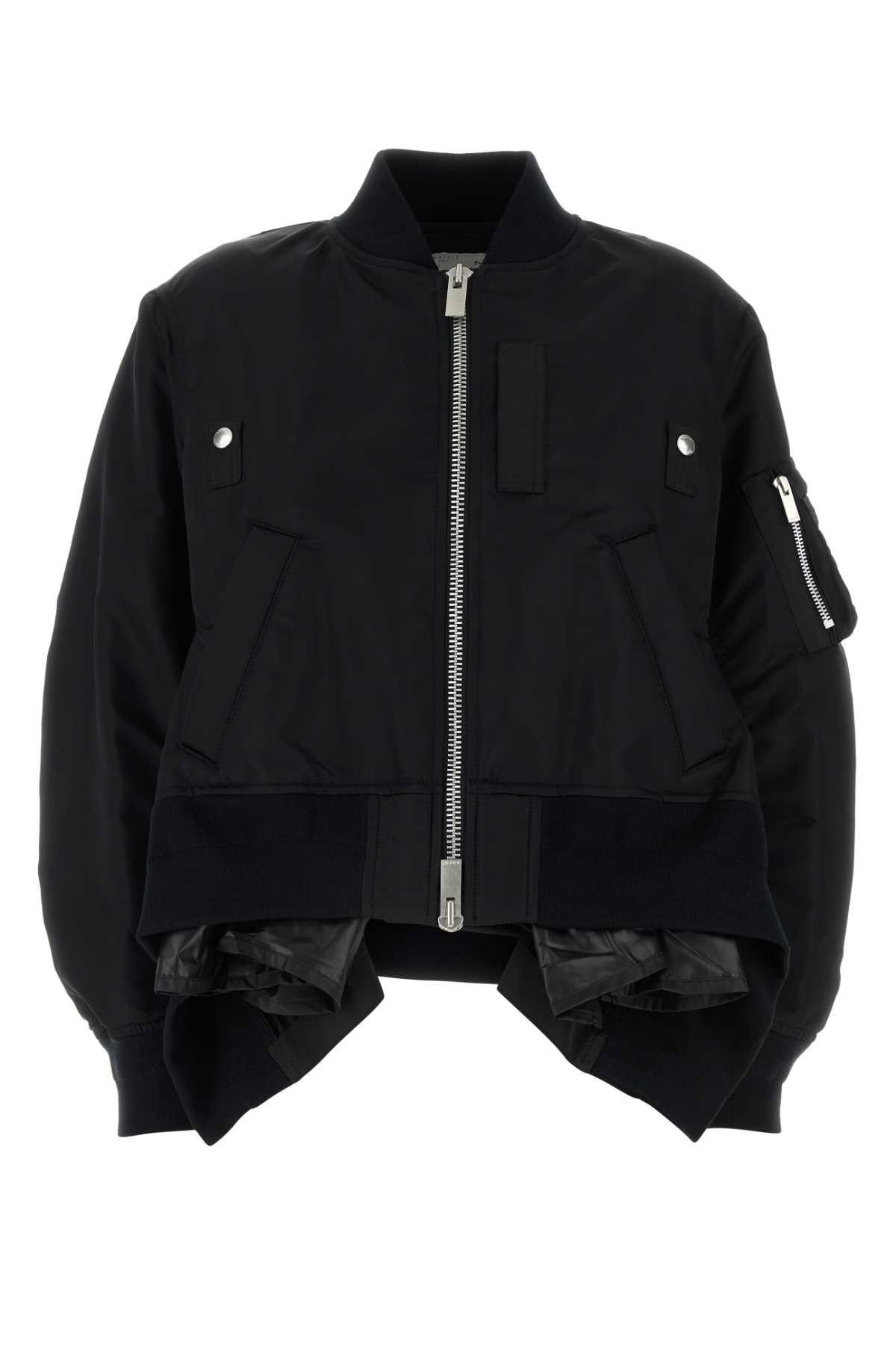 Shop Sacai Black Nylon Jacket