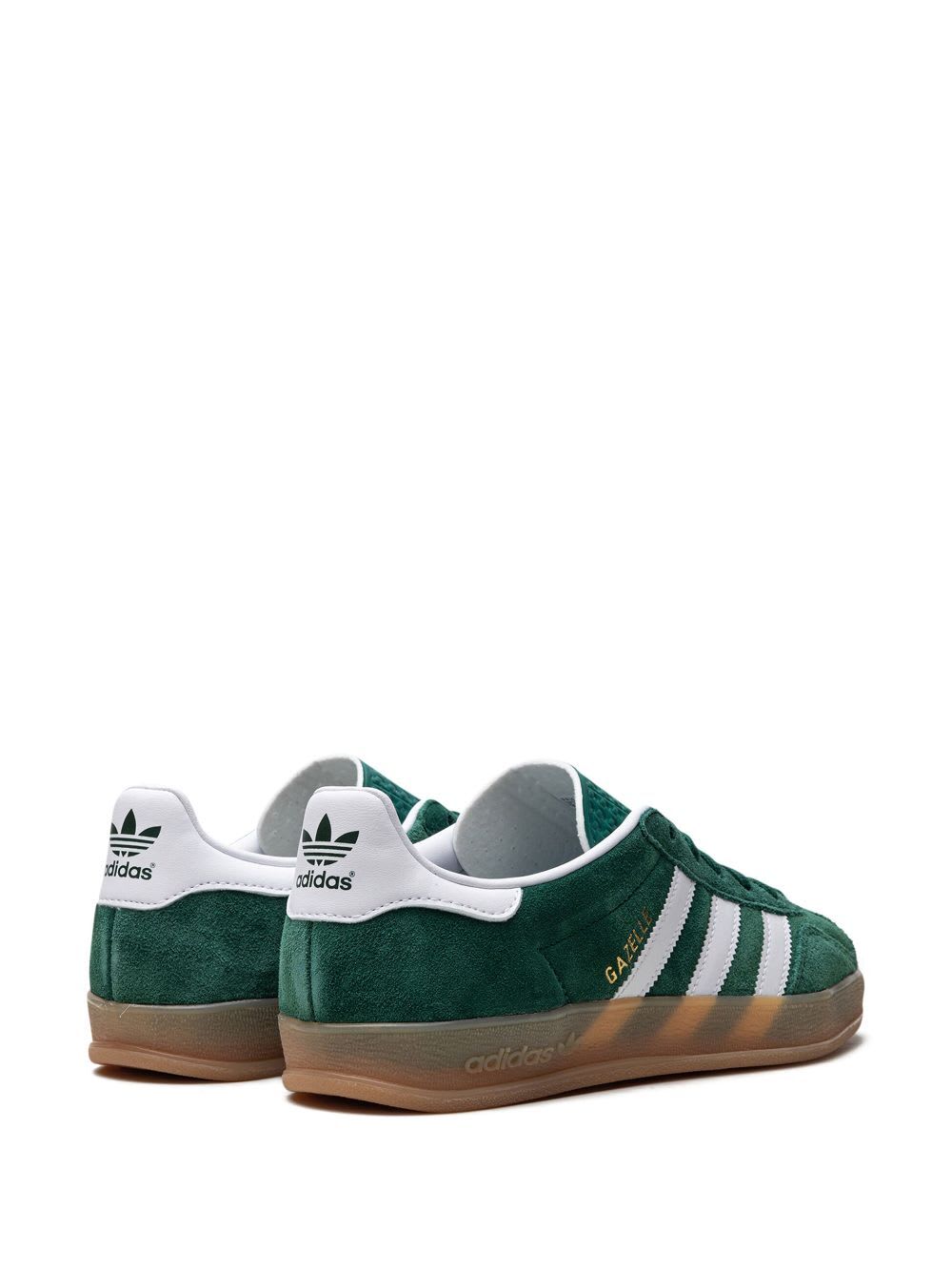 Shop Adidas Originals Gazelle Indoor Sneakers In Collgreen Ftwwht Gum