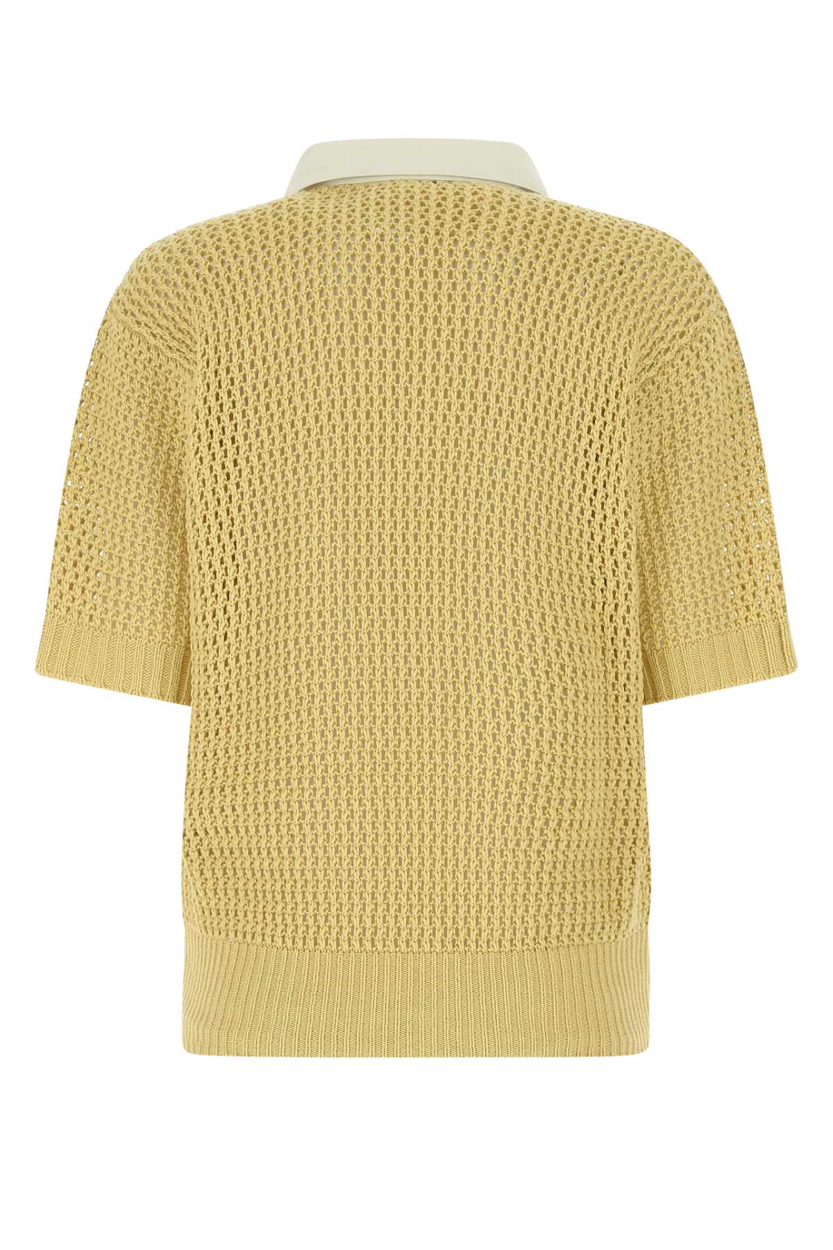 Shop Agnona Mustard Cotton And Cashmere Polo Shirt In G11
