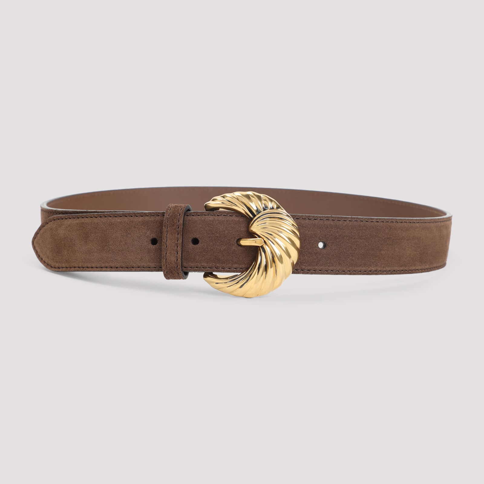 Etro Adjustable Suede Belt Loop Tonal Stitching In Brown