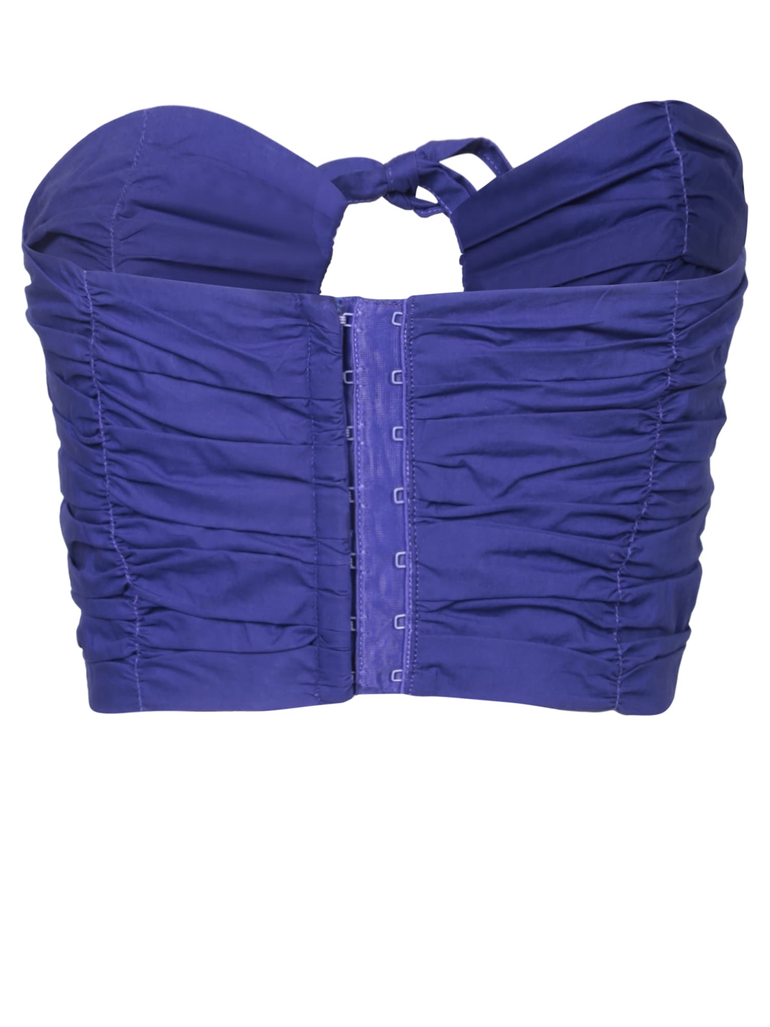 Shop Forte Forte Blue Poplin Bustier Top