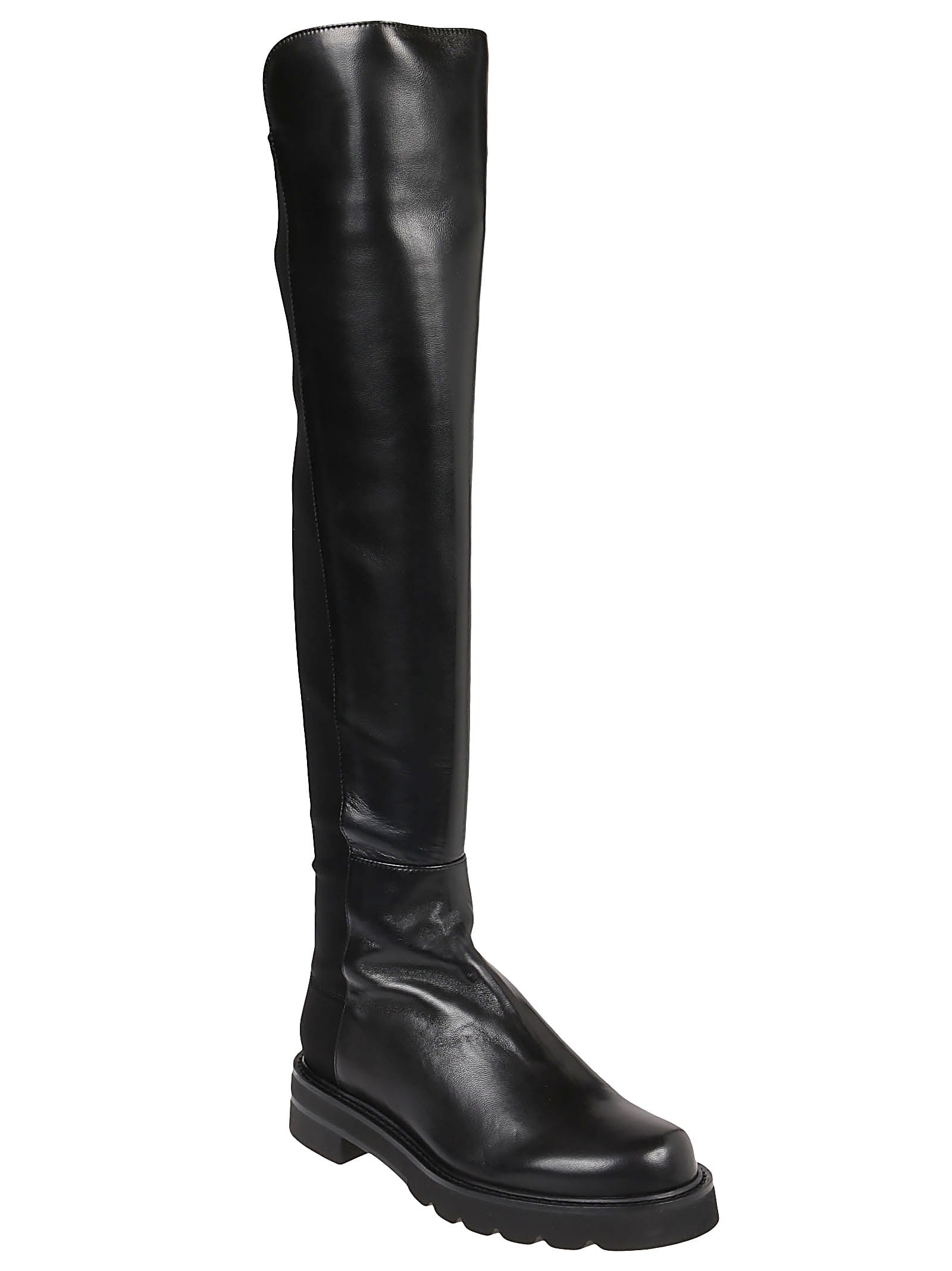 Stuart Weitzman 5050 Lift Woven Boot Over-the-knee In Black | ModeSens