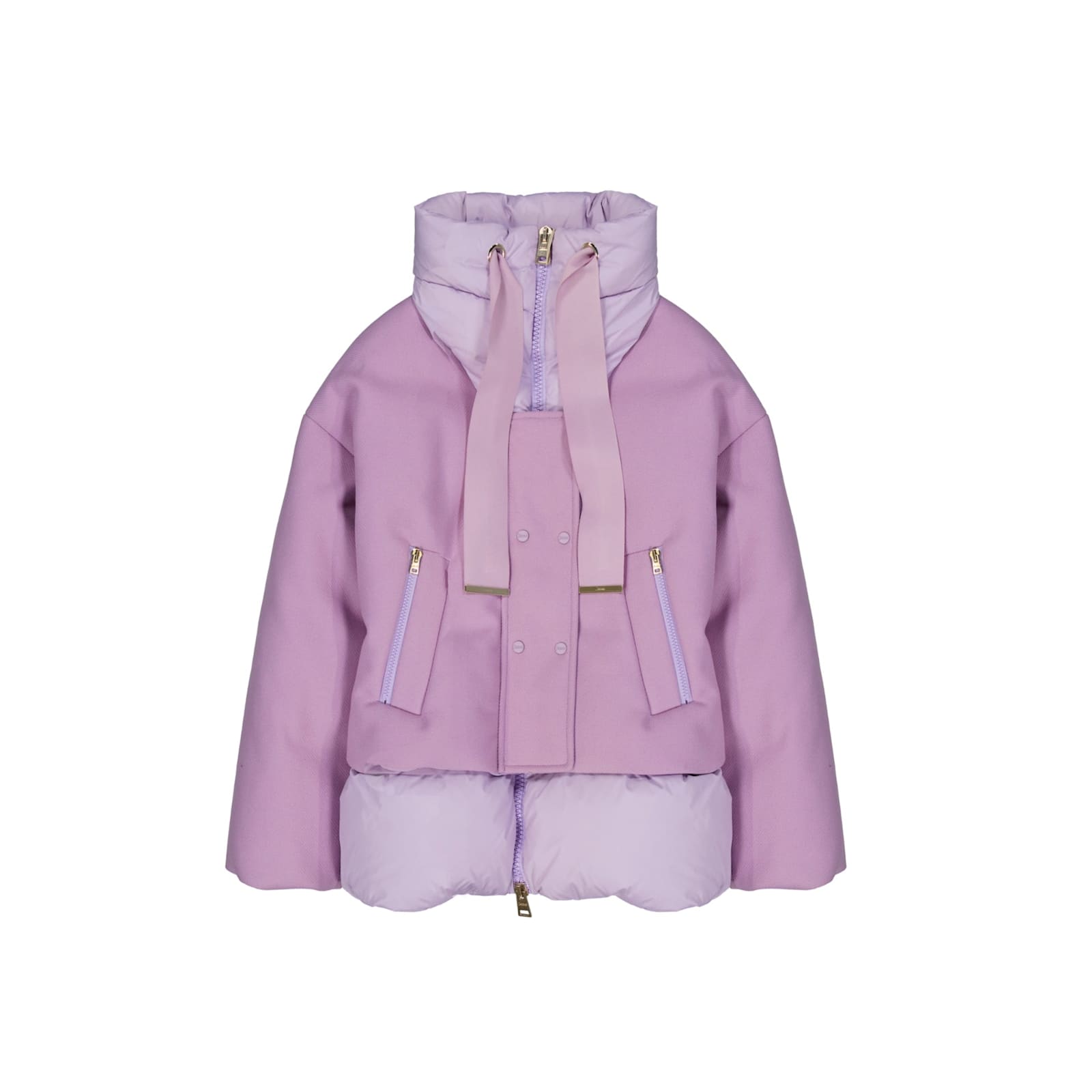 Herno Multicolor Polyamide Full-length Jacket In Pink