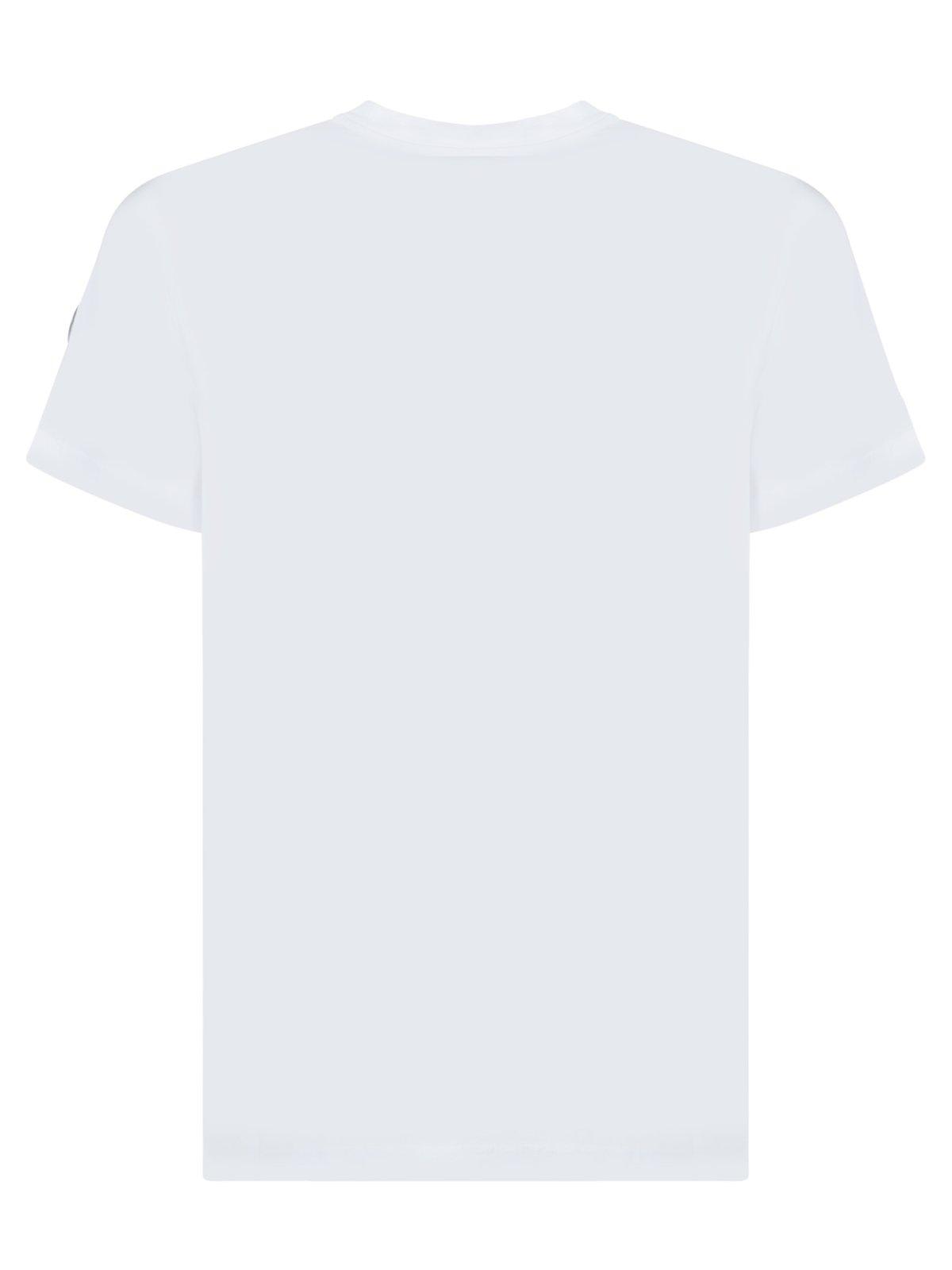 Shop Moncler Logo Printed Crewneck T-shirt In White