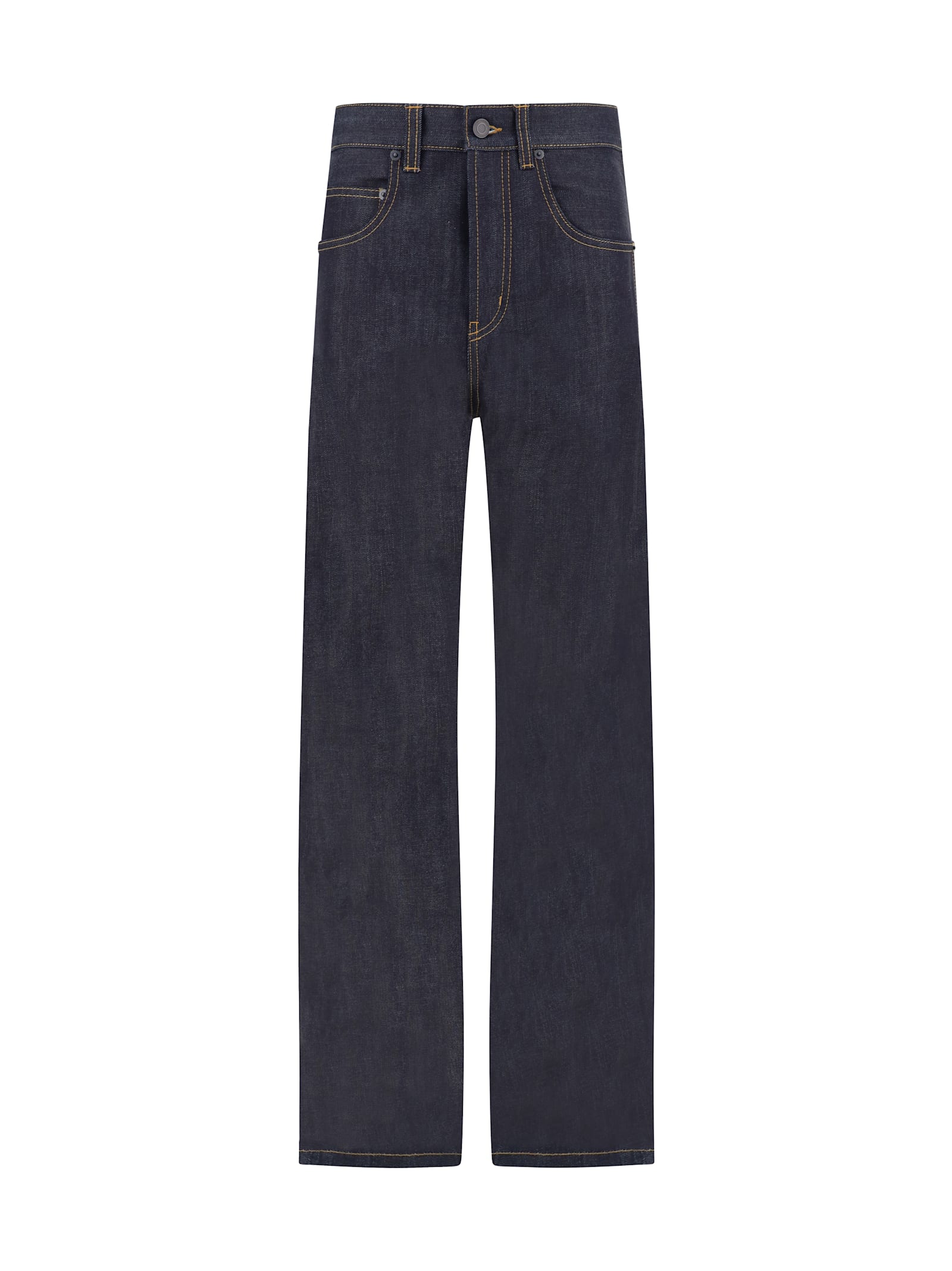 Shop Saint Laurent High-rise Straight Leg Jeans In Indigo Raw