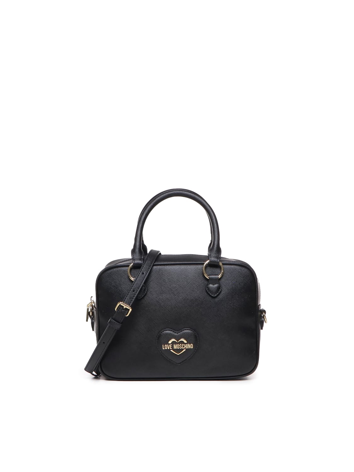 Shop Love Moschino Tote Bag With Logo Plaque In Black