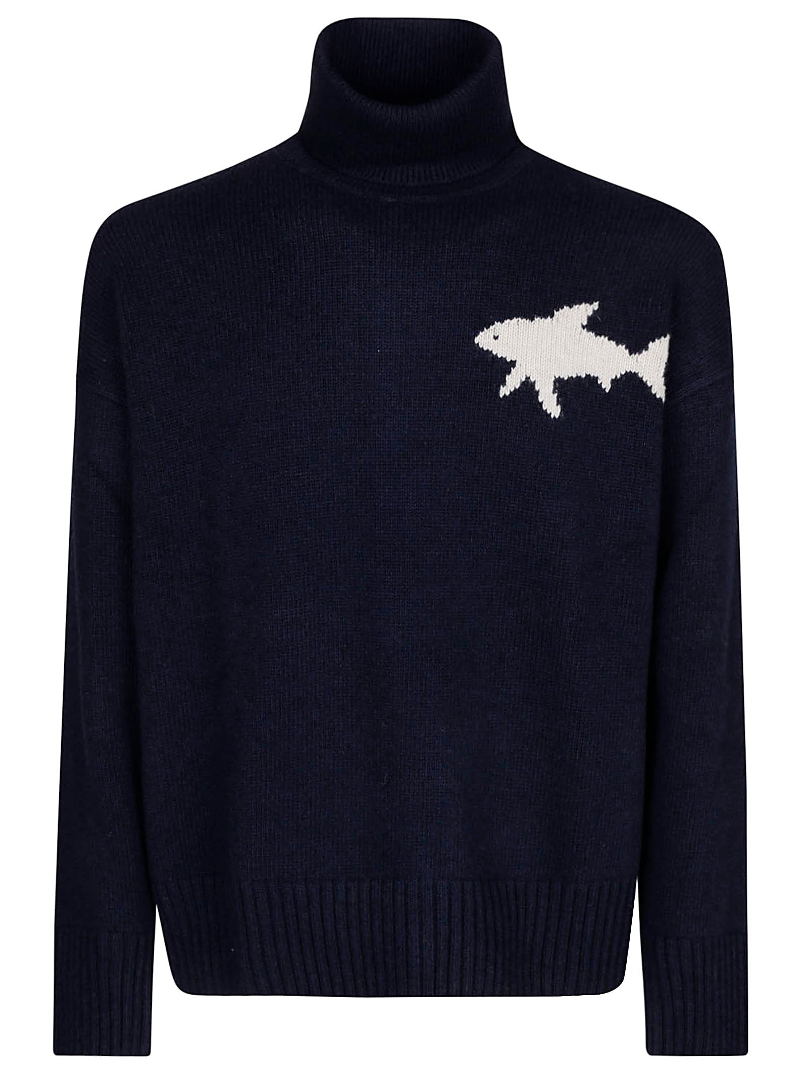 Crewneck With Shark Intarsia