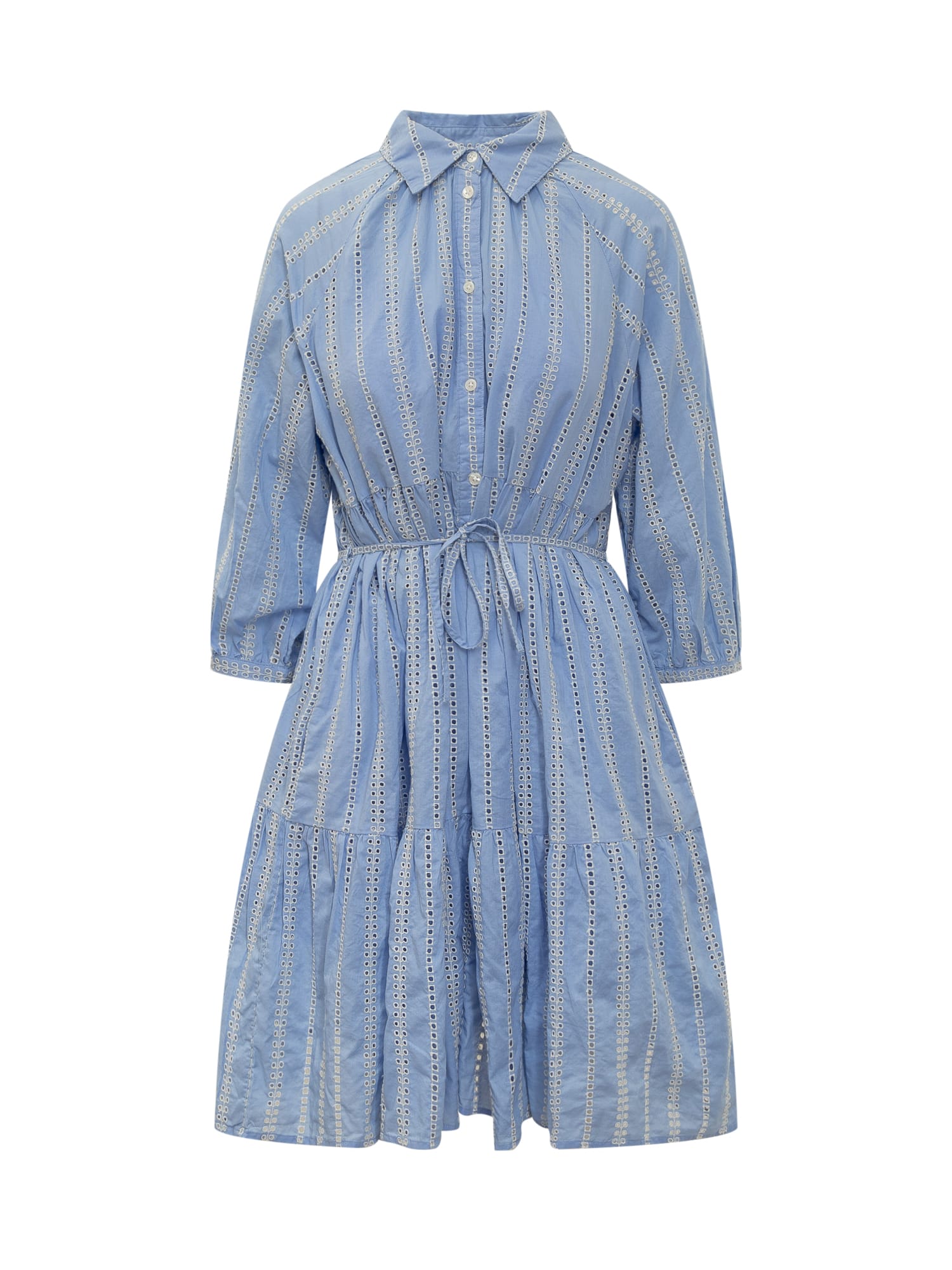 Shop Woolrich Broderie Over Dress In Blue