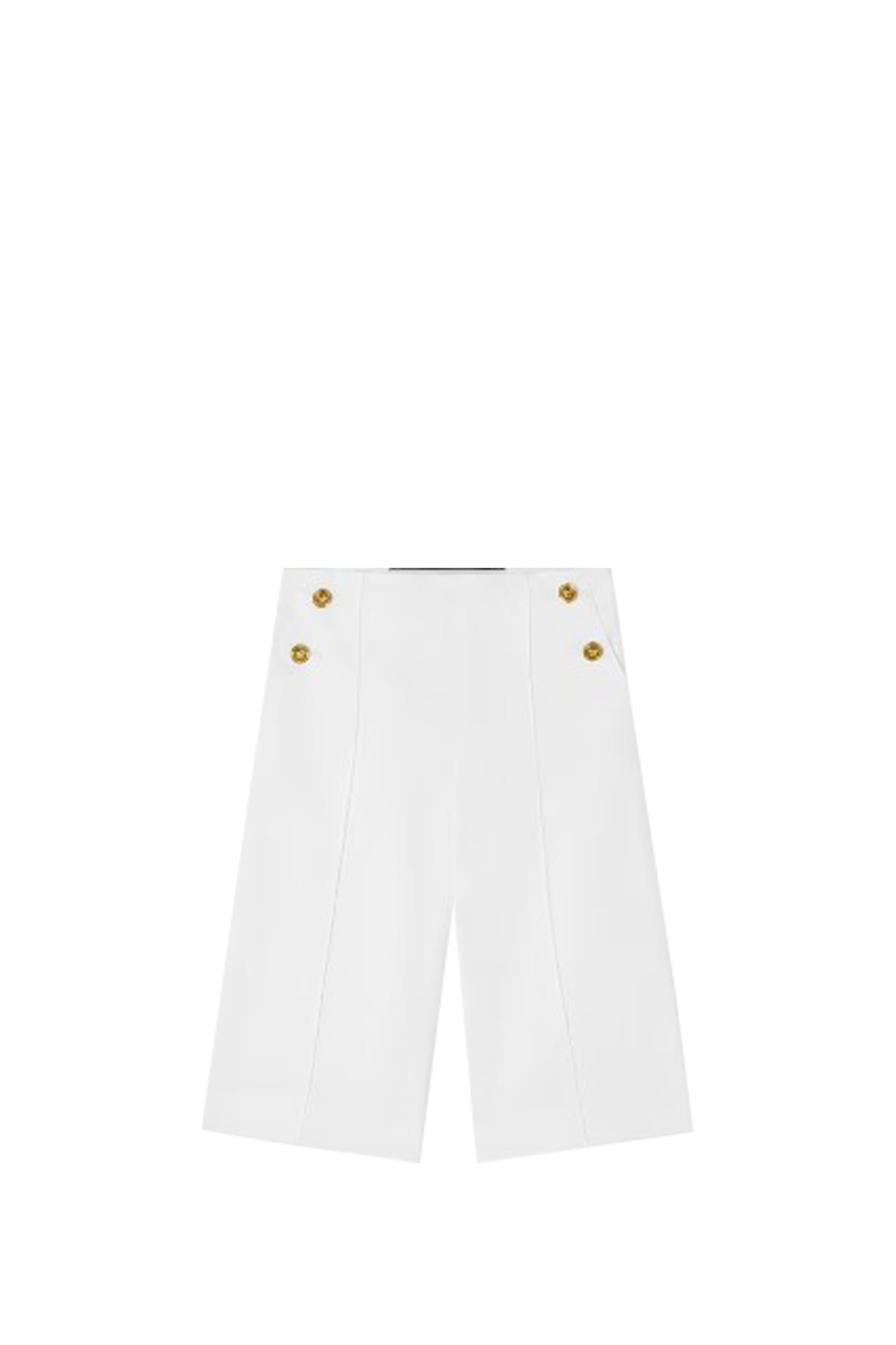 Versace Kids' Baby Wide Leg Pants In Gabardine In White
