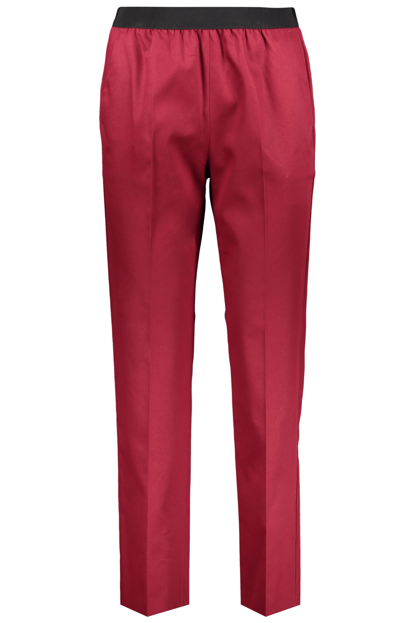 Shop Agnona Cotton Trousers In Red