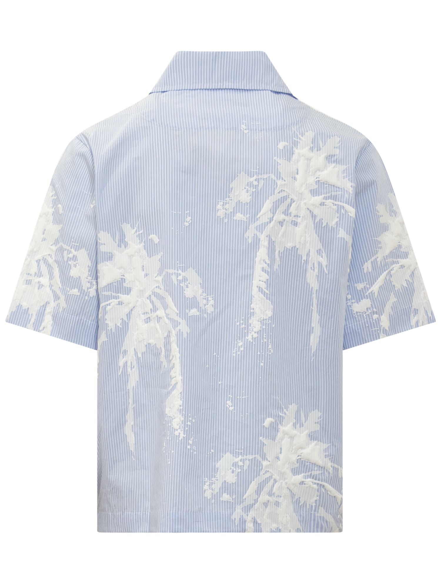 Shop Barrow 3d Palm Shirt In Celeste/light Blue