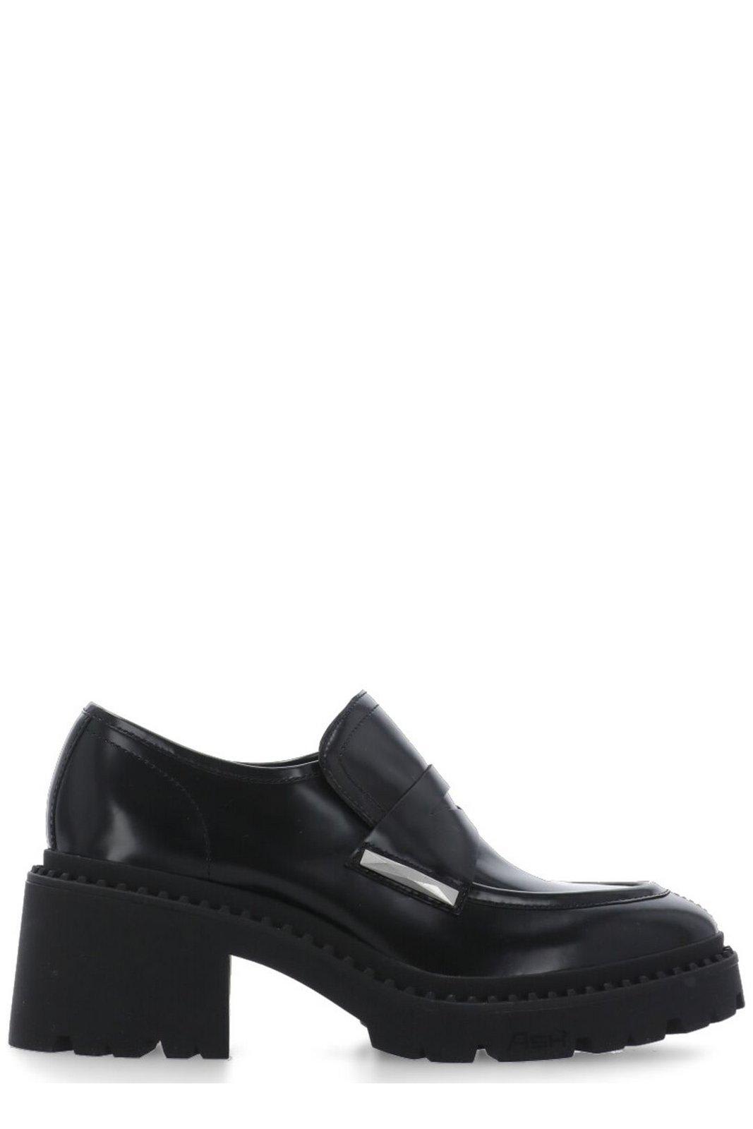 Shop Ash Chunky Slip-on Loafers In Nero