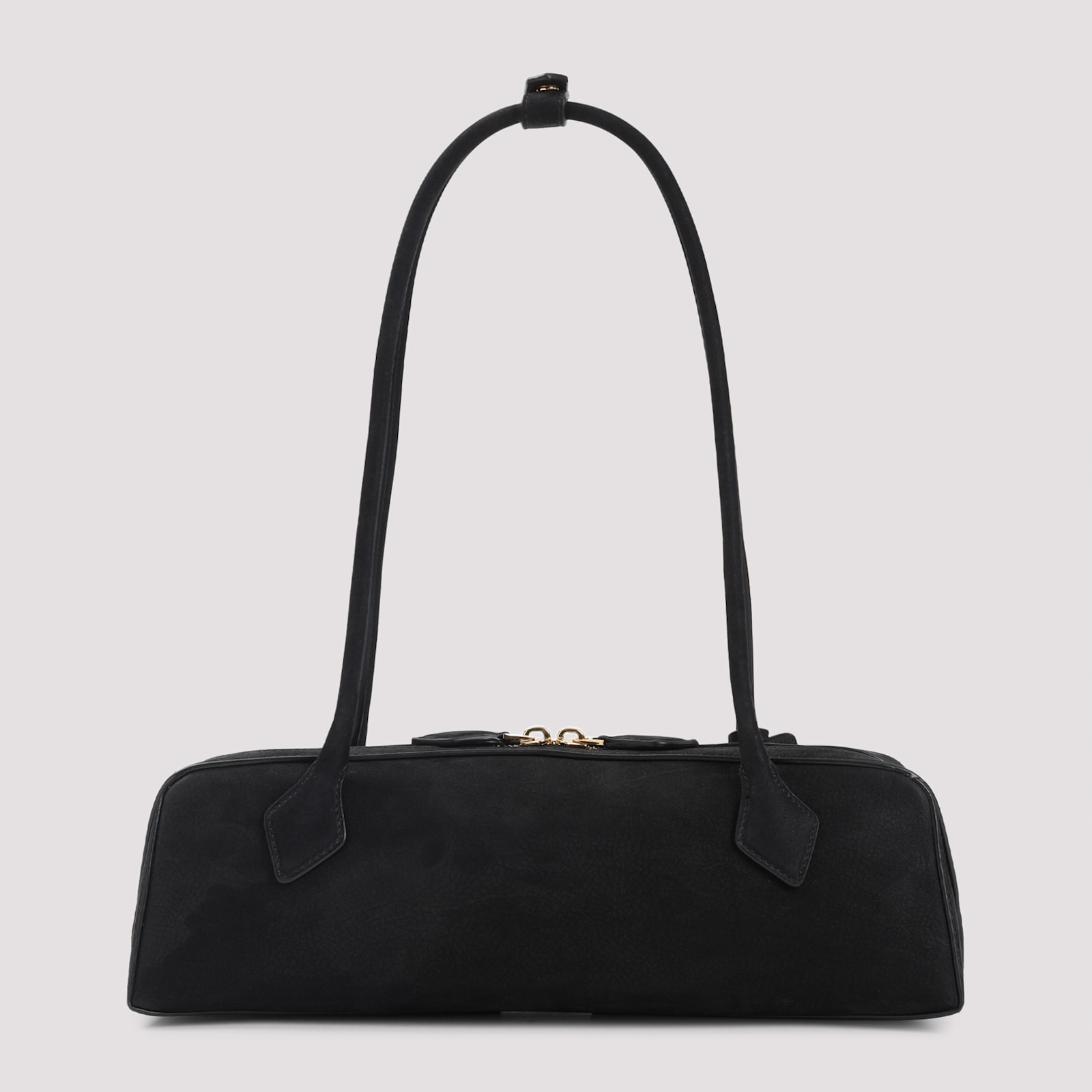 Alaïa Le Teckel Medium Suede Shoulder Bag In Black