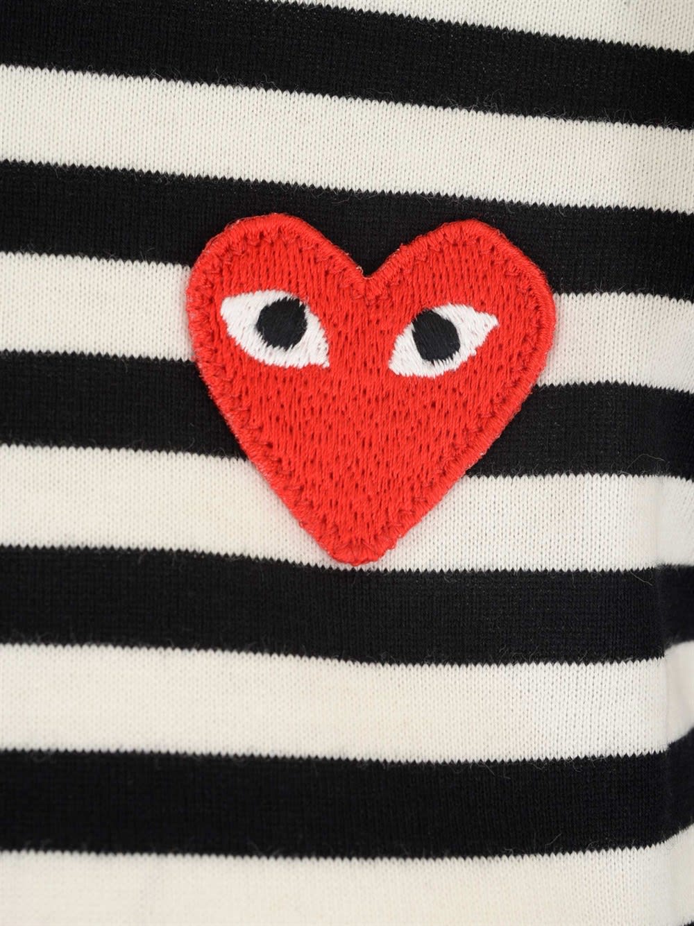 Shop Comme Des Garçons Play Striped T-shirt In Black