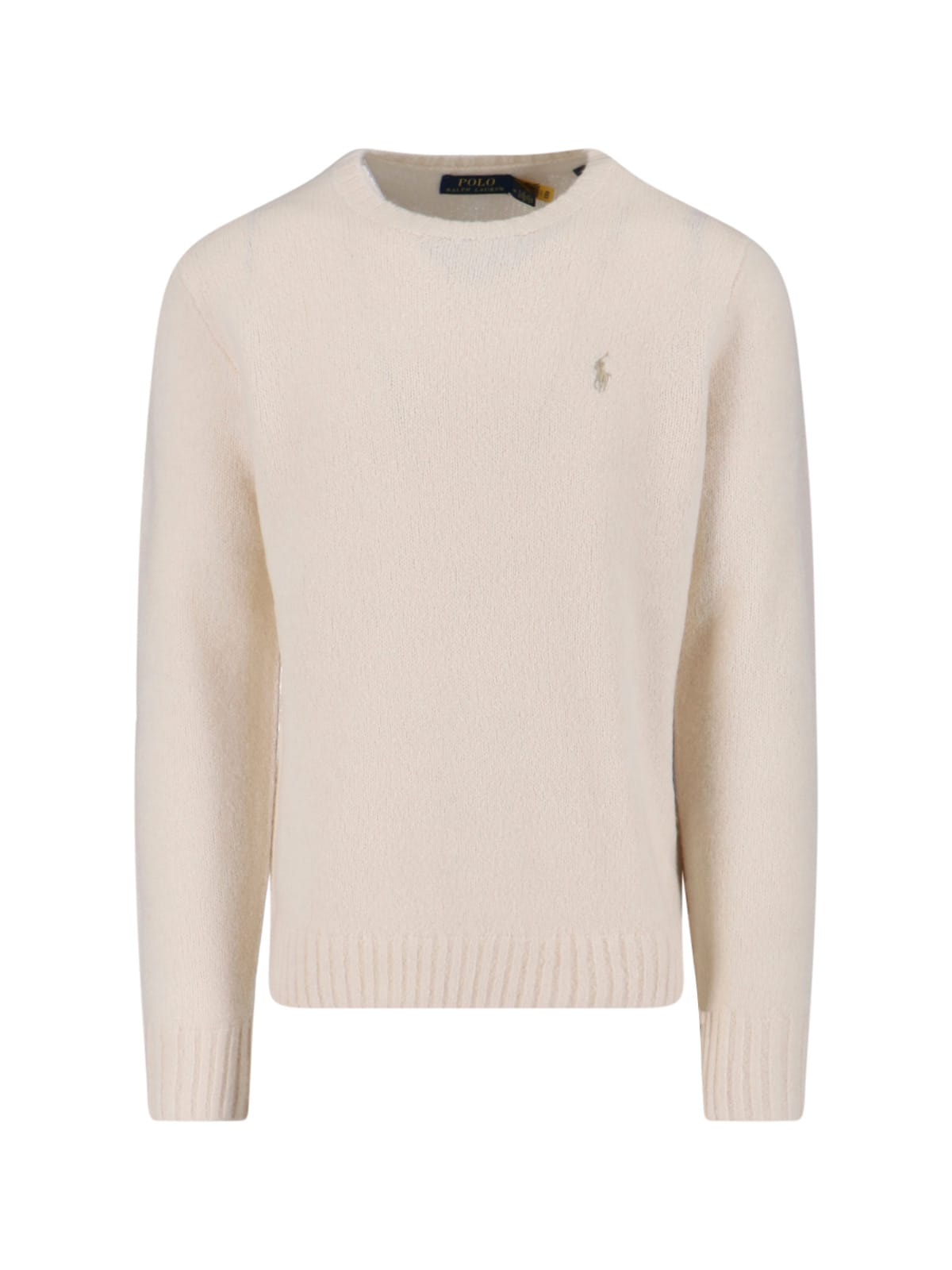 Polo Ralph Lauren Crewneck Sweater In Soft Cream Alpaca Blend In White