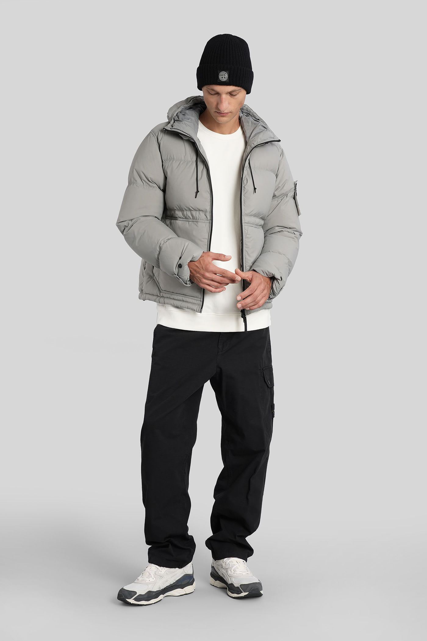 Stone Island Puffer In Grey Polyamide In Gray
