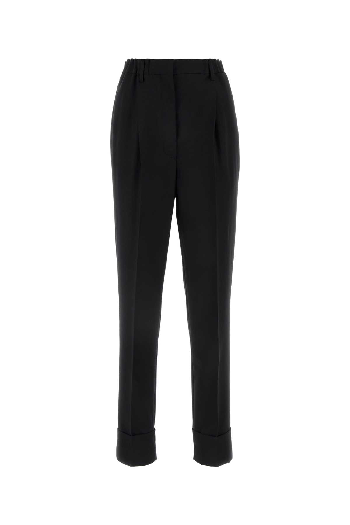 Black Wool Blend Pant