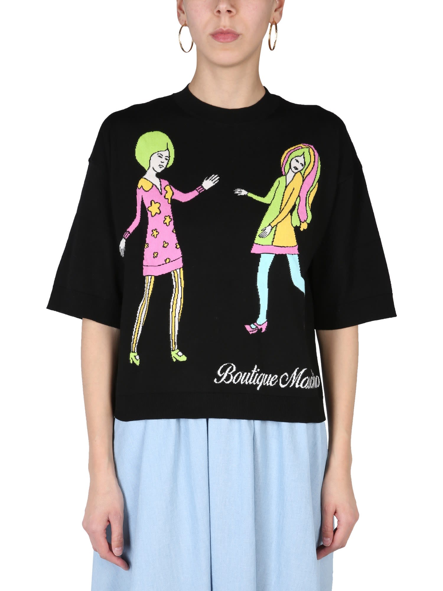 Boutique Moschino Embroidery Jersey
