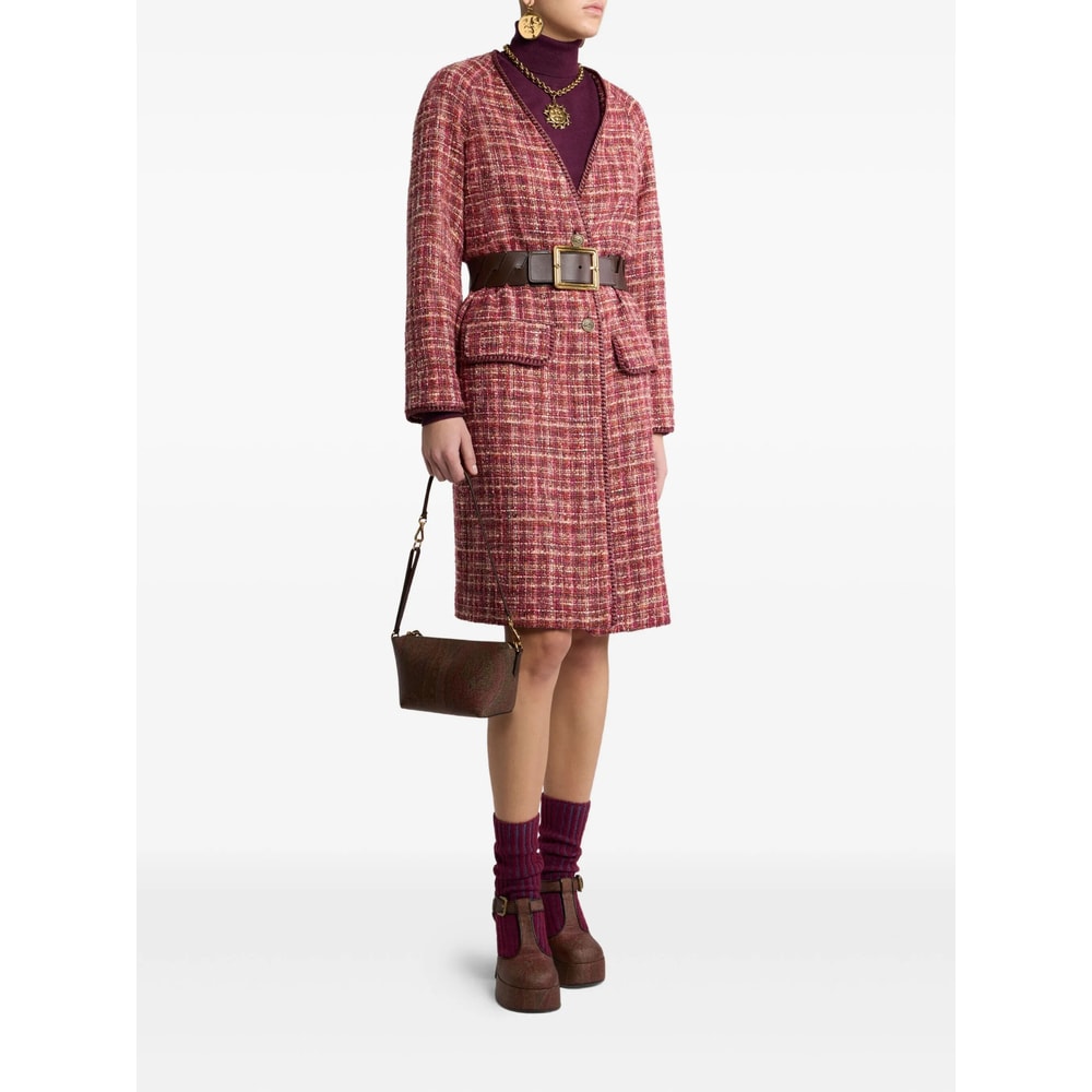 Etro Coat In Burgundy